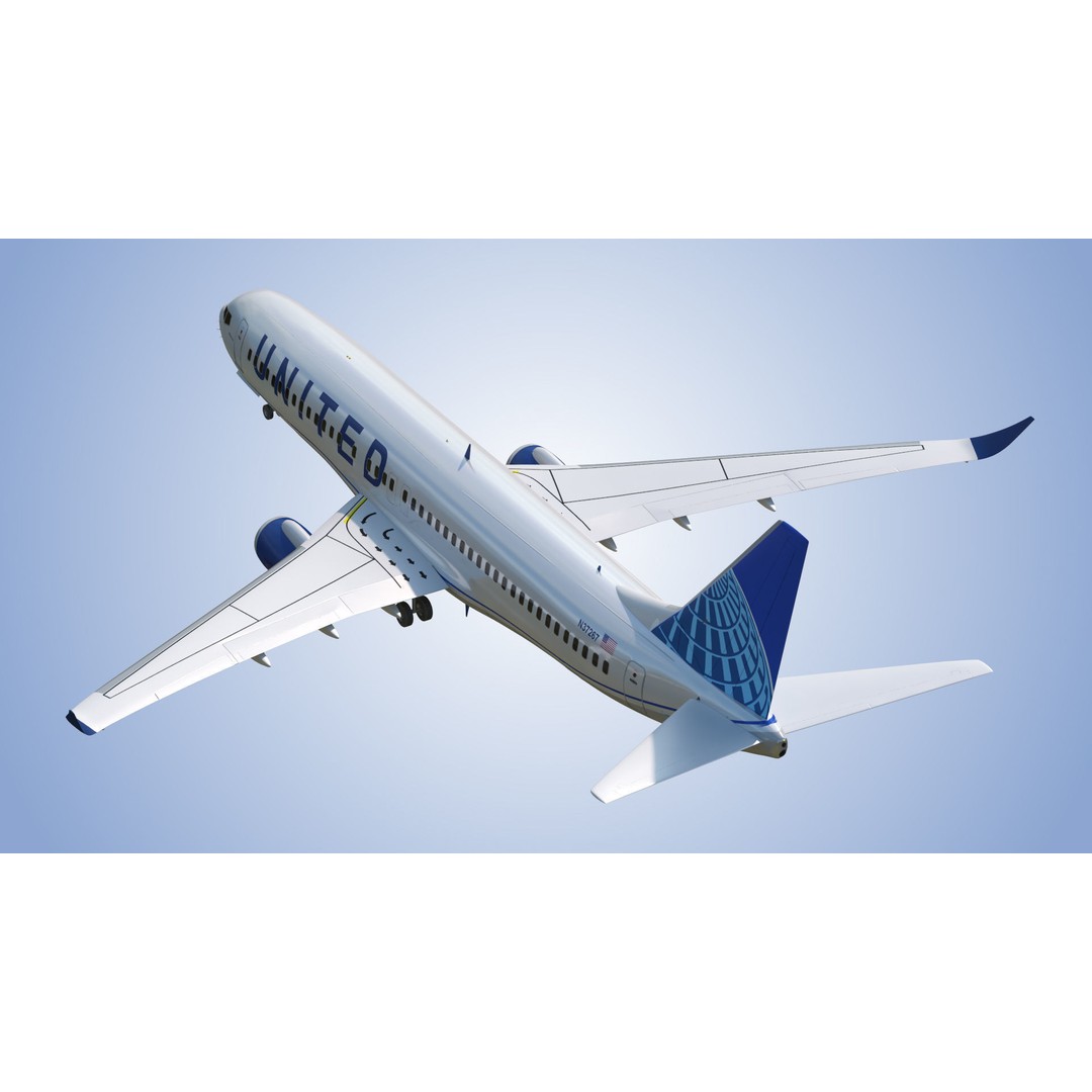 Boeing 737-800 3D Model – Low Poly Game Ready Aircraft, FBX - View 14
