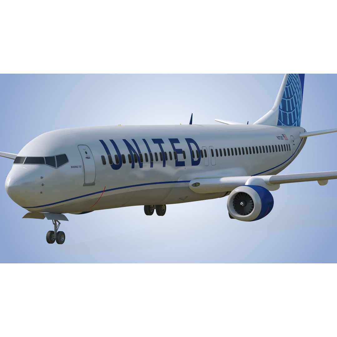 Boeing 737-800 3D Model – Low Poly Game Ready Aircraft, FBX - View 15