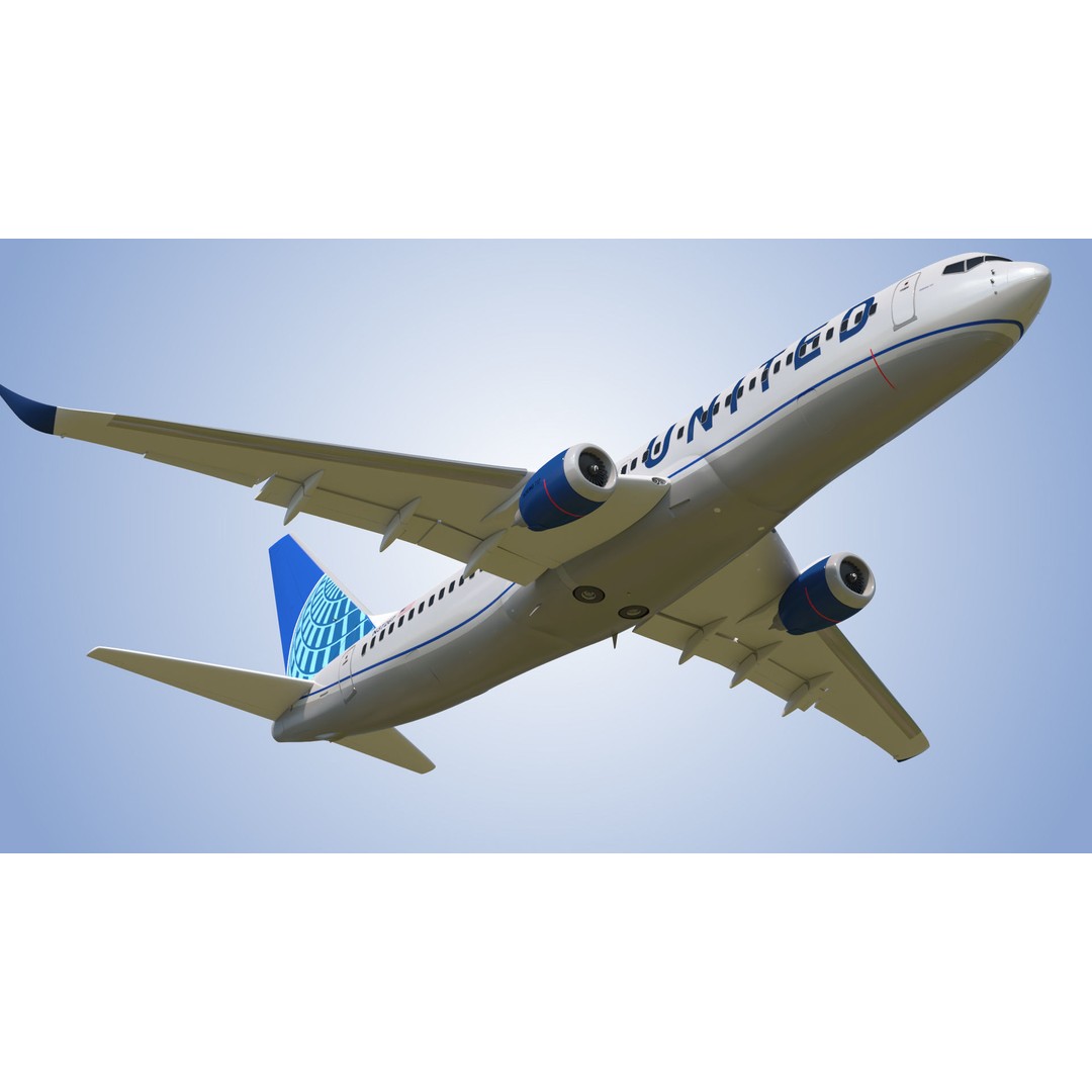 Boeing 737-800 3D Model – Low Poly Game Ready Aircraft, FBX - View 17