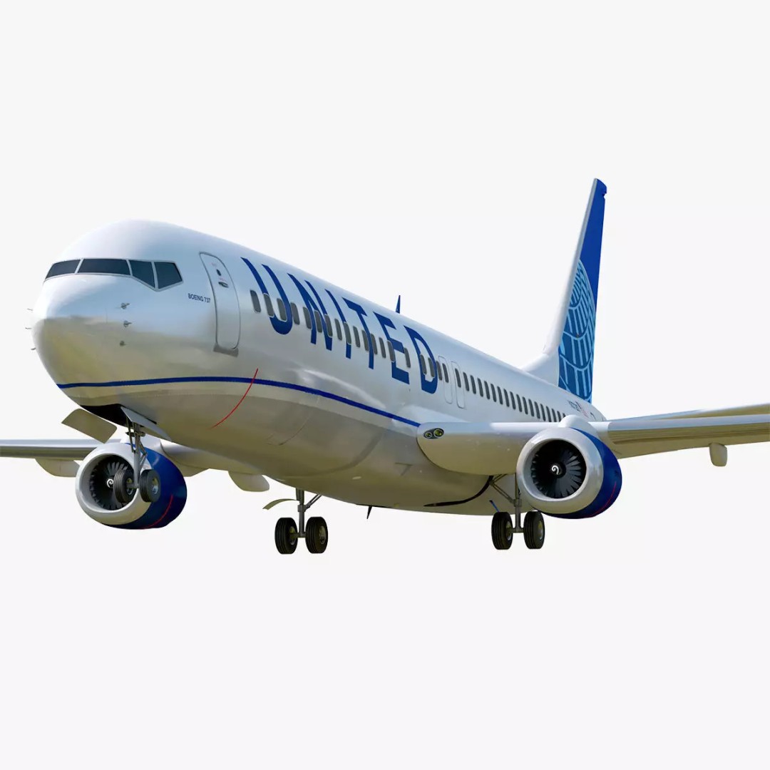 Boeing 737-800 3D Model – Low Poly Game Ready Aircraft, FBX - View 2