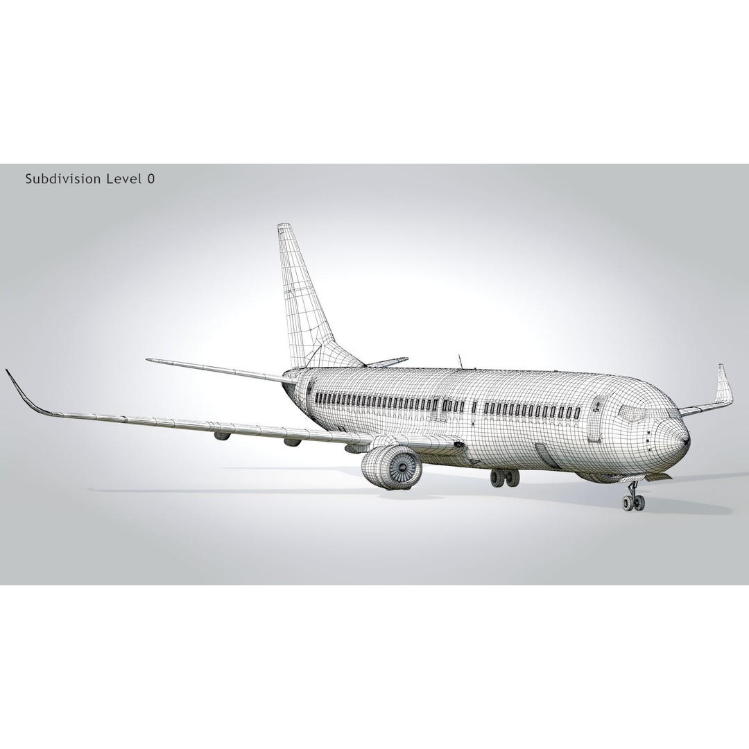 Boeing 737-800 3D Model – Low Poly Game Ready Aircraft, FBX - View 24