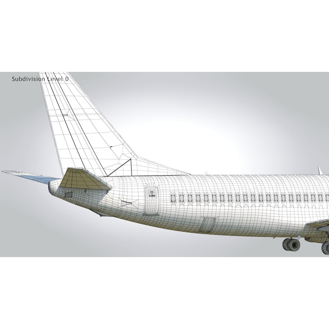 Boeing 737-800 3D Model – Low Poly Game Ready Aircraft, FBX - View 25
