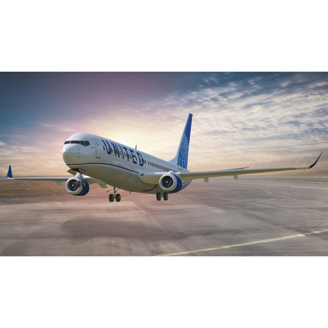 Boeing 737-800 3D Model – Low Poly Game Ready Aircraft, FBX - View 3