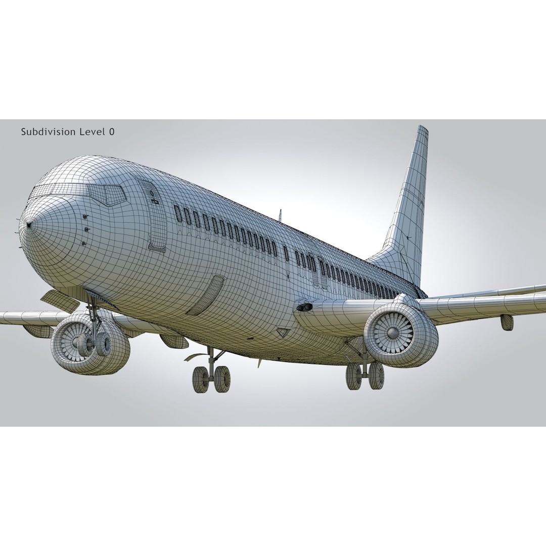 Boeing 737-800 3D Model – Low Poly Game Ready Aircraft, FBX - View 30