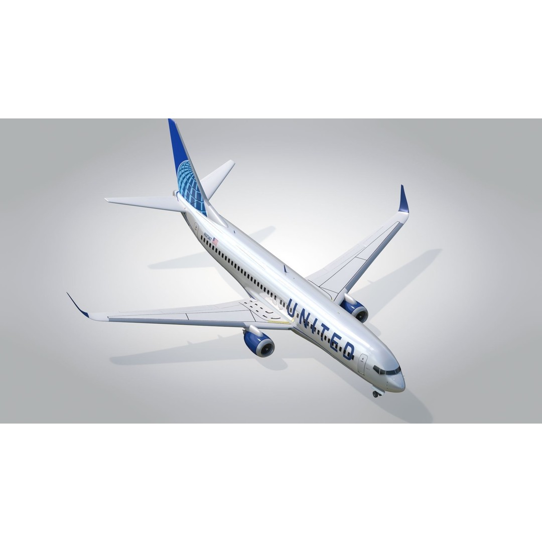Boeing 737-800 3D Model – Low Poly Game Ready Aircraft, FBX - View 7