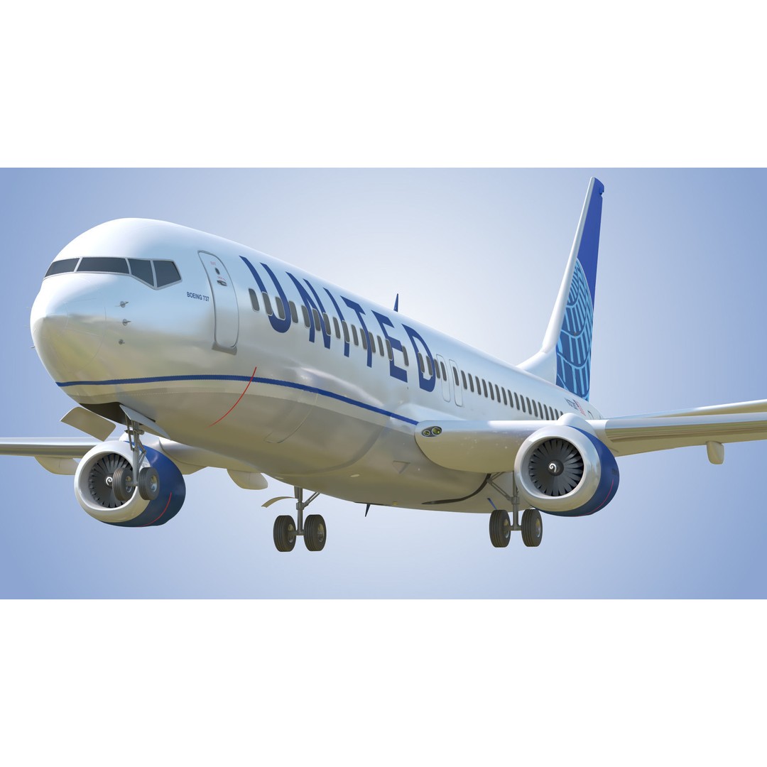 Boeing 737-800 3D Model – Low Poly Game Ready Aircraft, FBX - View 8