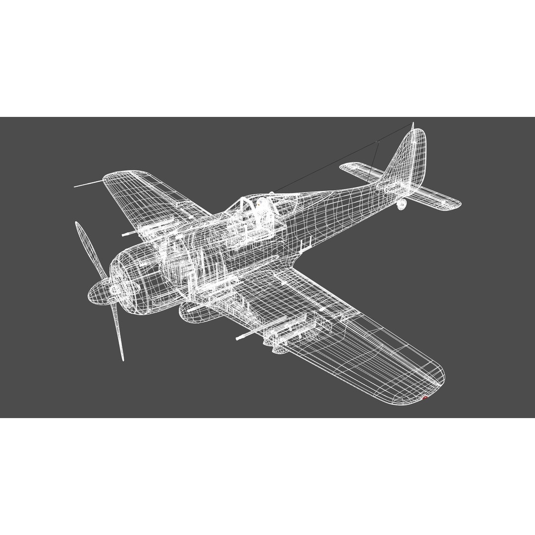 Focke-Wulf Fw 190 3D Model – Low Poly PBR Warplane, FBX