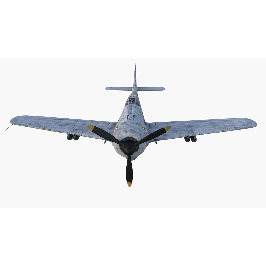 Focke-Wulf Fw 190 3D Model – Low Poly PBR Warplane, FBX - View 12