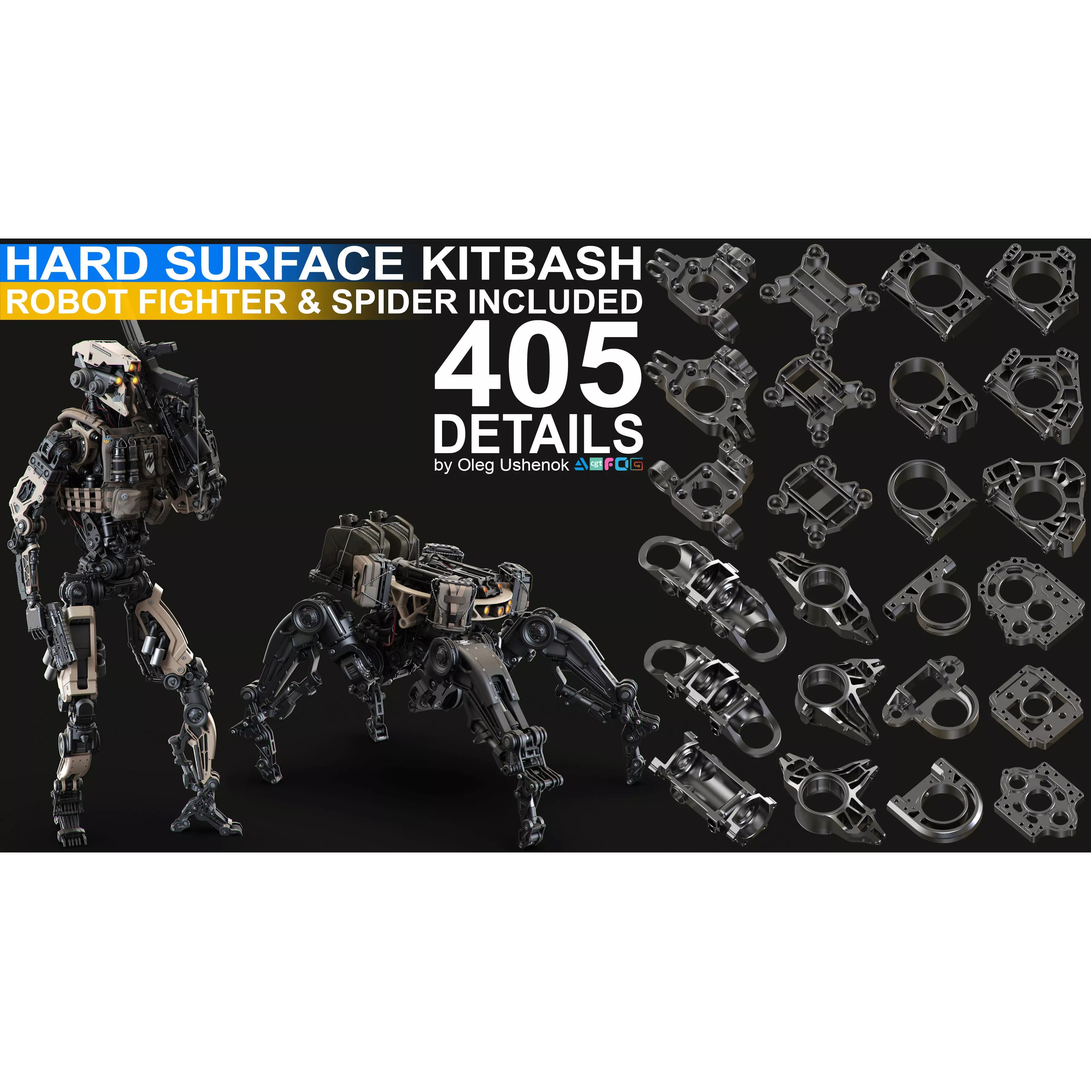 Sci-Fi Hard Surface Mechanical Kitbash - Game-Ready 3D Model - View 2