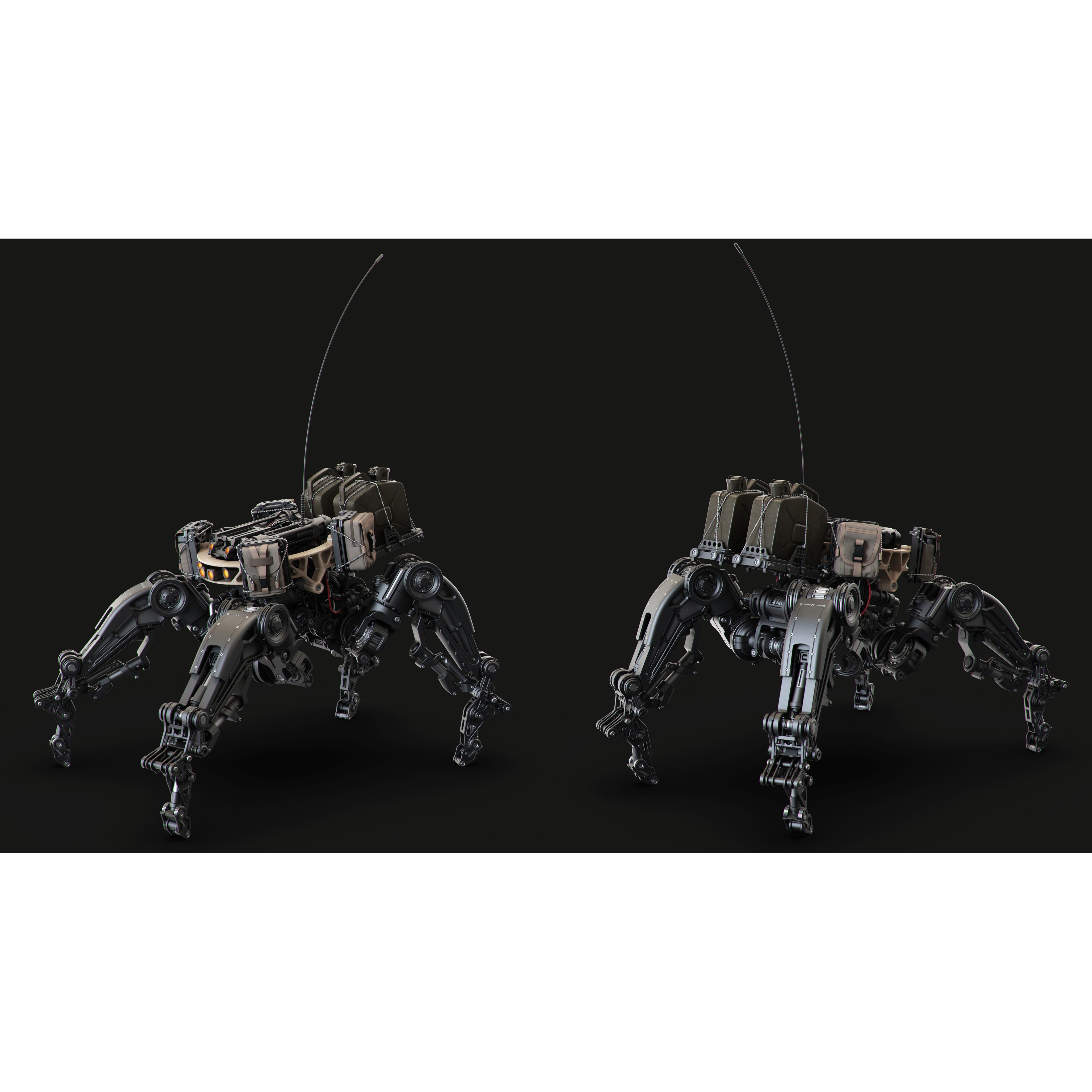 Sci-Fi Hard Surface Mechanical Kitbash - Game-Ready 3D Model - View 4