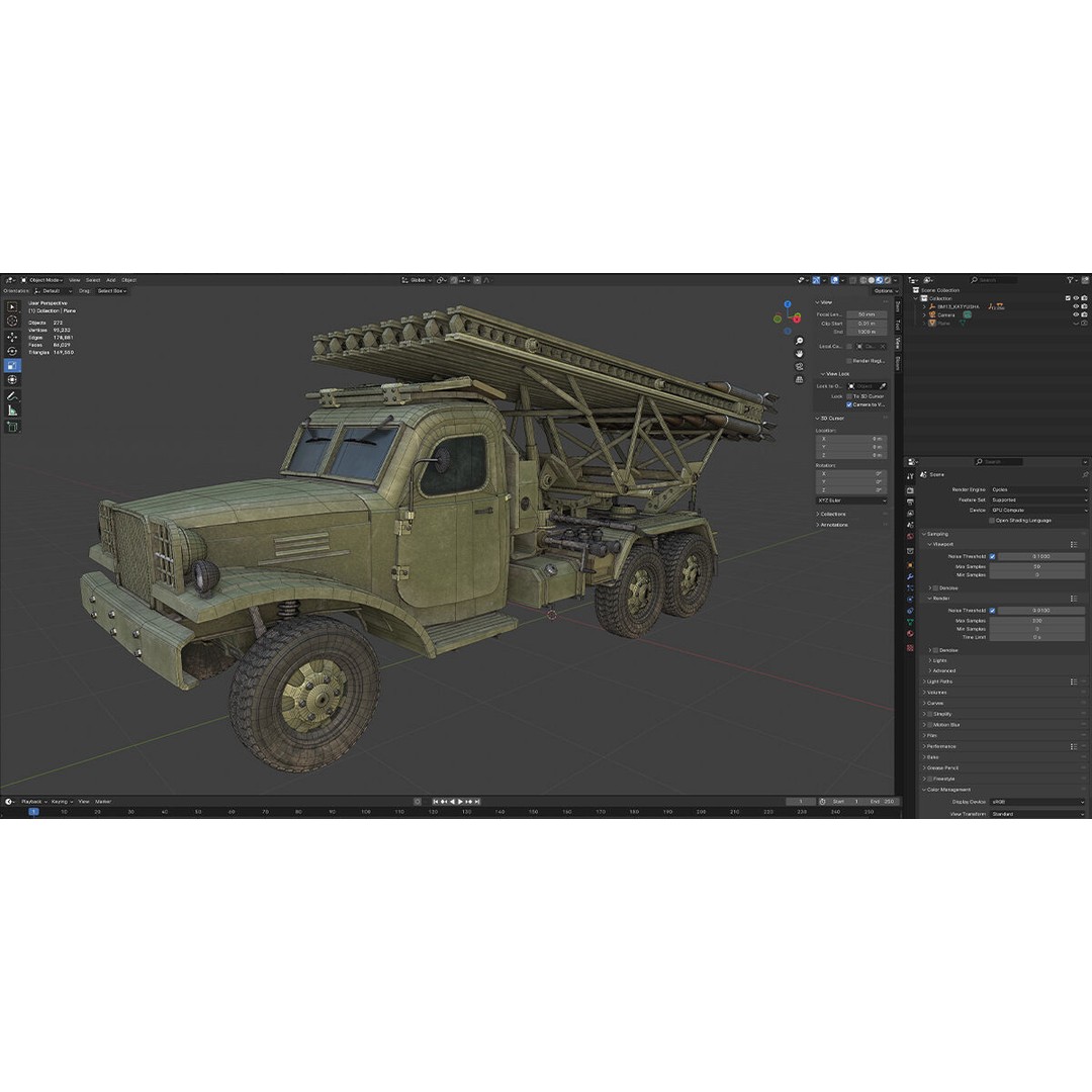 Katyusha Rocket Launcher 3D Model – Low Poly Game Asset, FBX