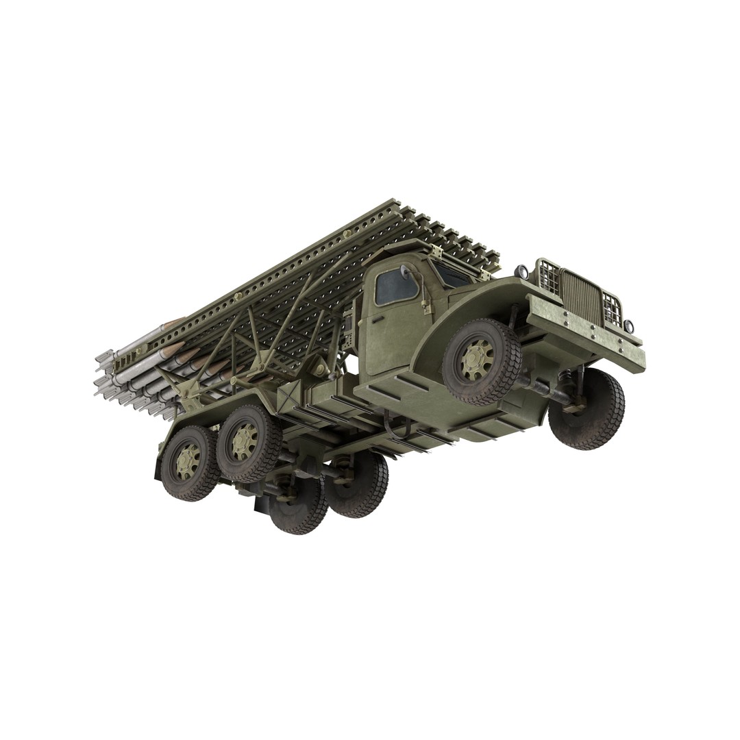 Katyusha Rocket Launcher 3D Model – Low Poly Game Asset, FBX - View 9