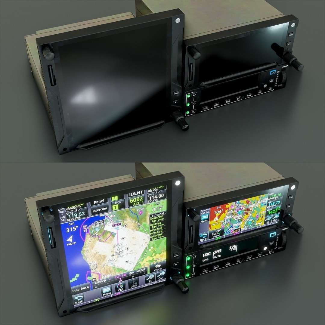 Aircraft Navigation 3D Model – Low Poly PBR Asset for Simulators - View 4