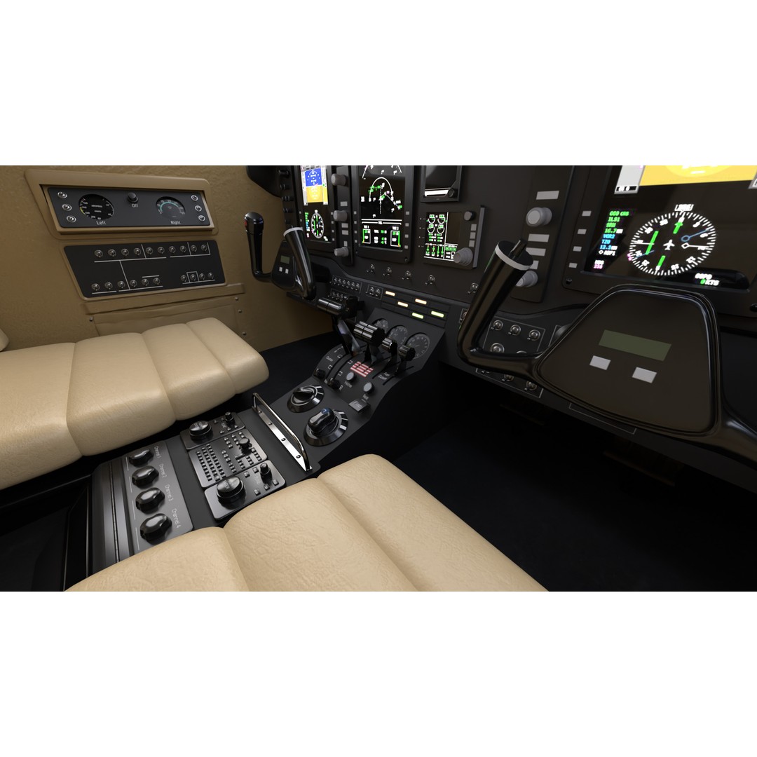 Beechcraft King Air 3D Model – Navy Edition, Game-Ready, FBX, Blender - View 16