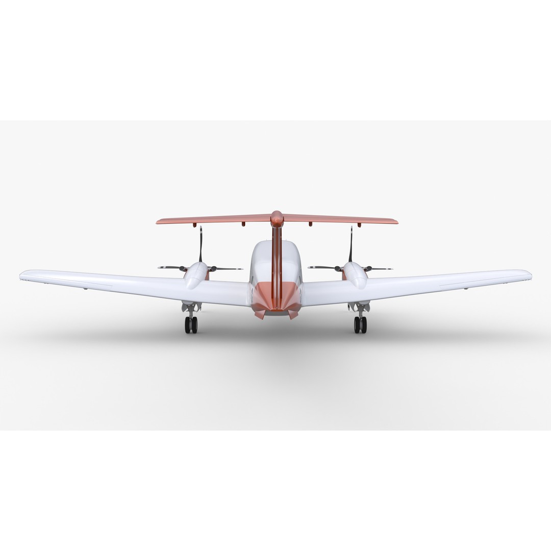 Beechcraft King Air 3D Model – Navy Edition, Game-Ready, FBX, Blender - View 6