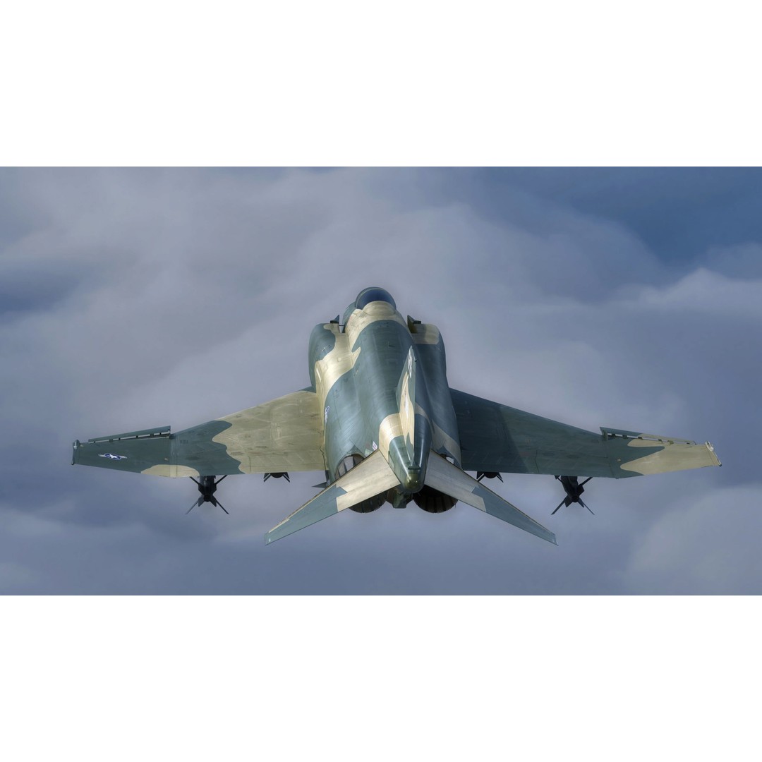 F4 Phantom 2 3D Model – Low Poly Rigged Aircraft with Changeable Decals - View 14