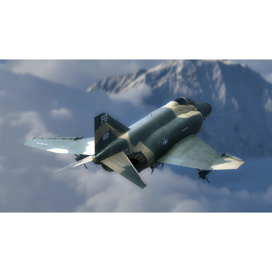 F4 Phantom 2 3D Model – Low Poly Rigged Aircraft with Changeable Decals - View 15