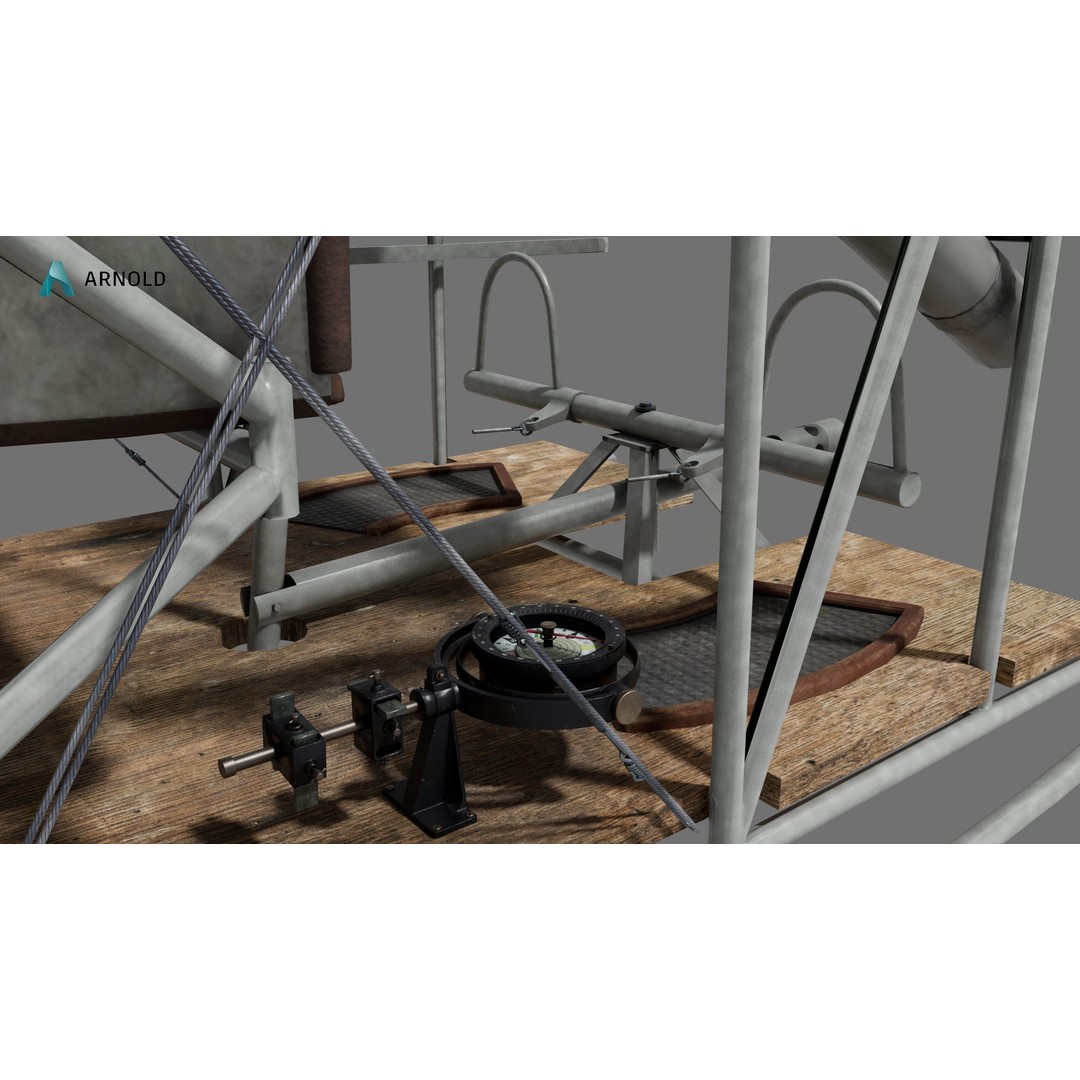 World War 1 Cockpit Interior 3D Model – Low Poly Game Ready FBX Asset - View 16