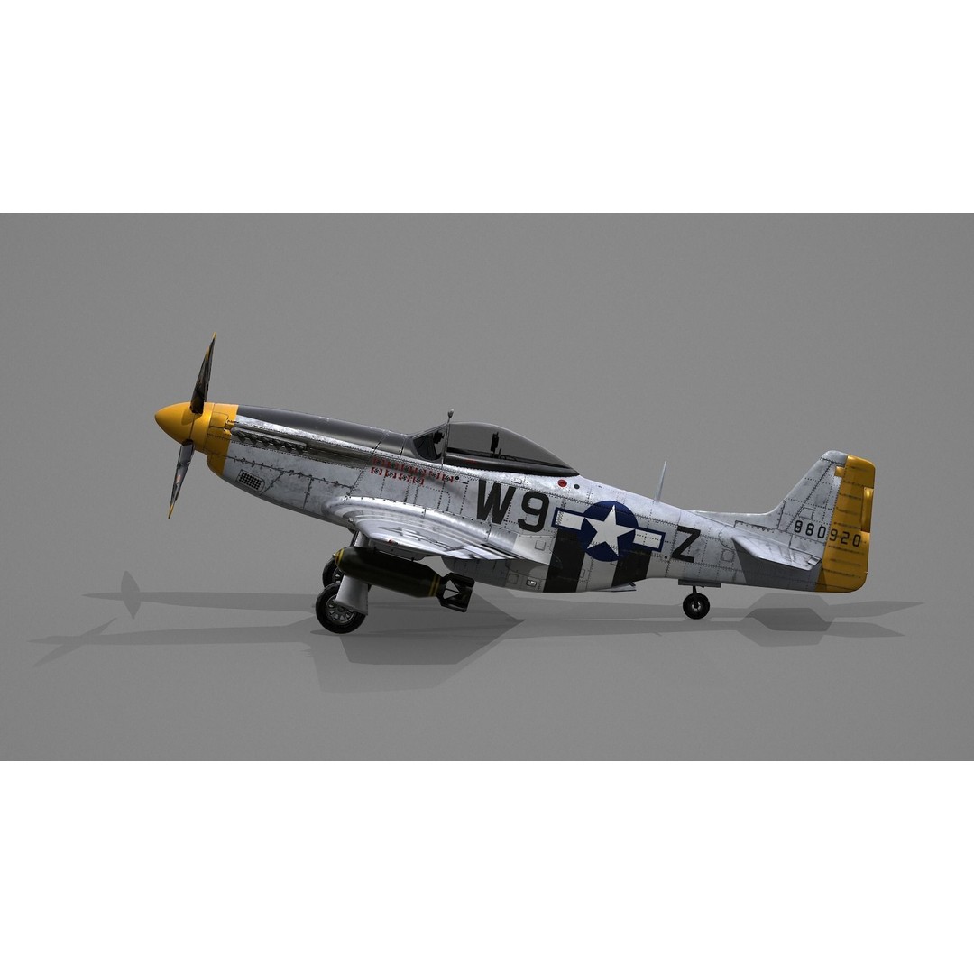 P51D Mustang 3D Model – High Poly Military Aircraft, FBX - View 10