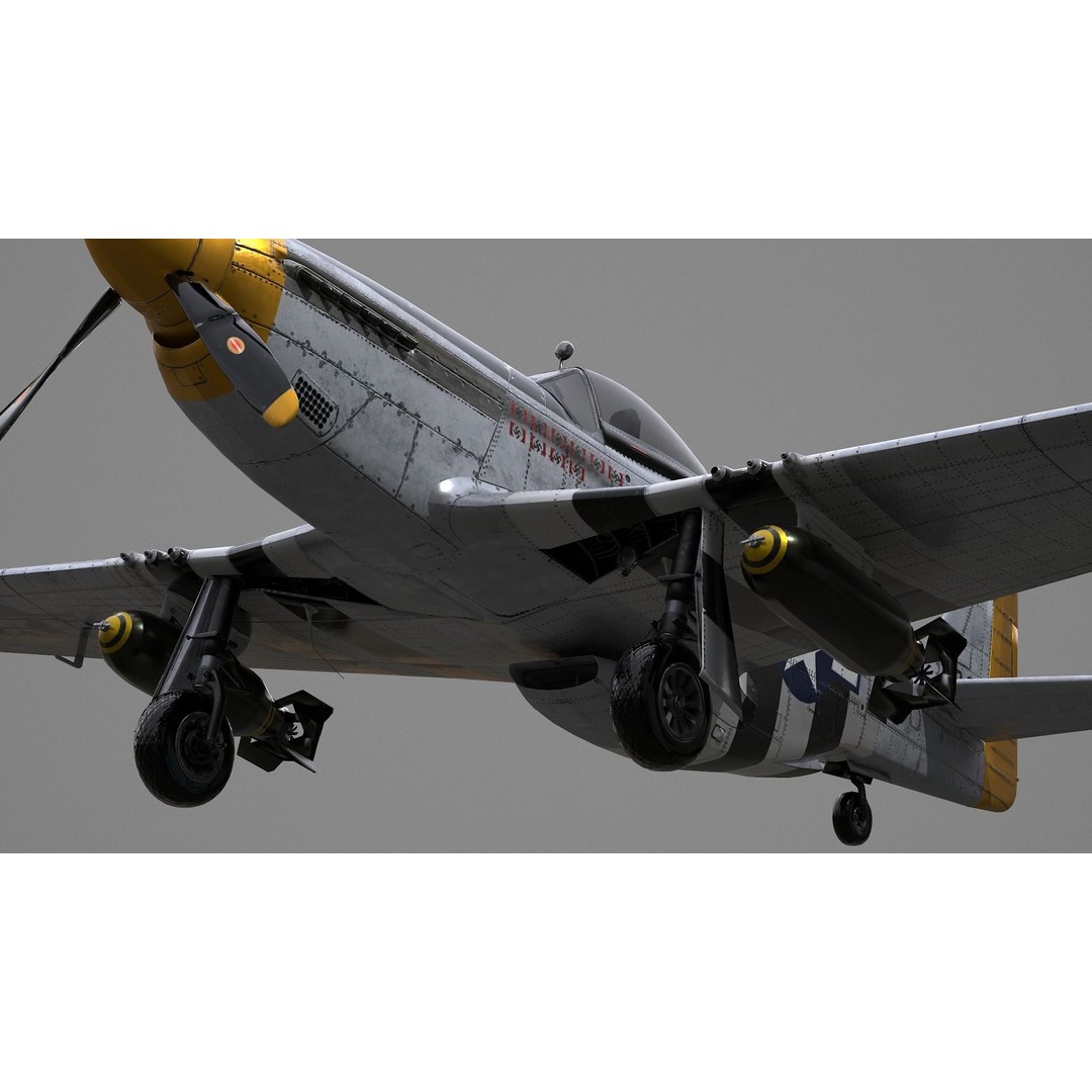 P51D Mustang 3D Model – High Poly Military Aircraft, FBX - View 16