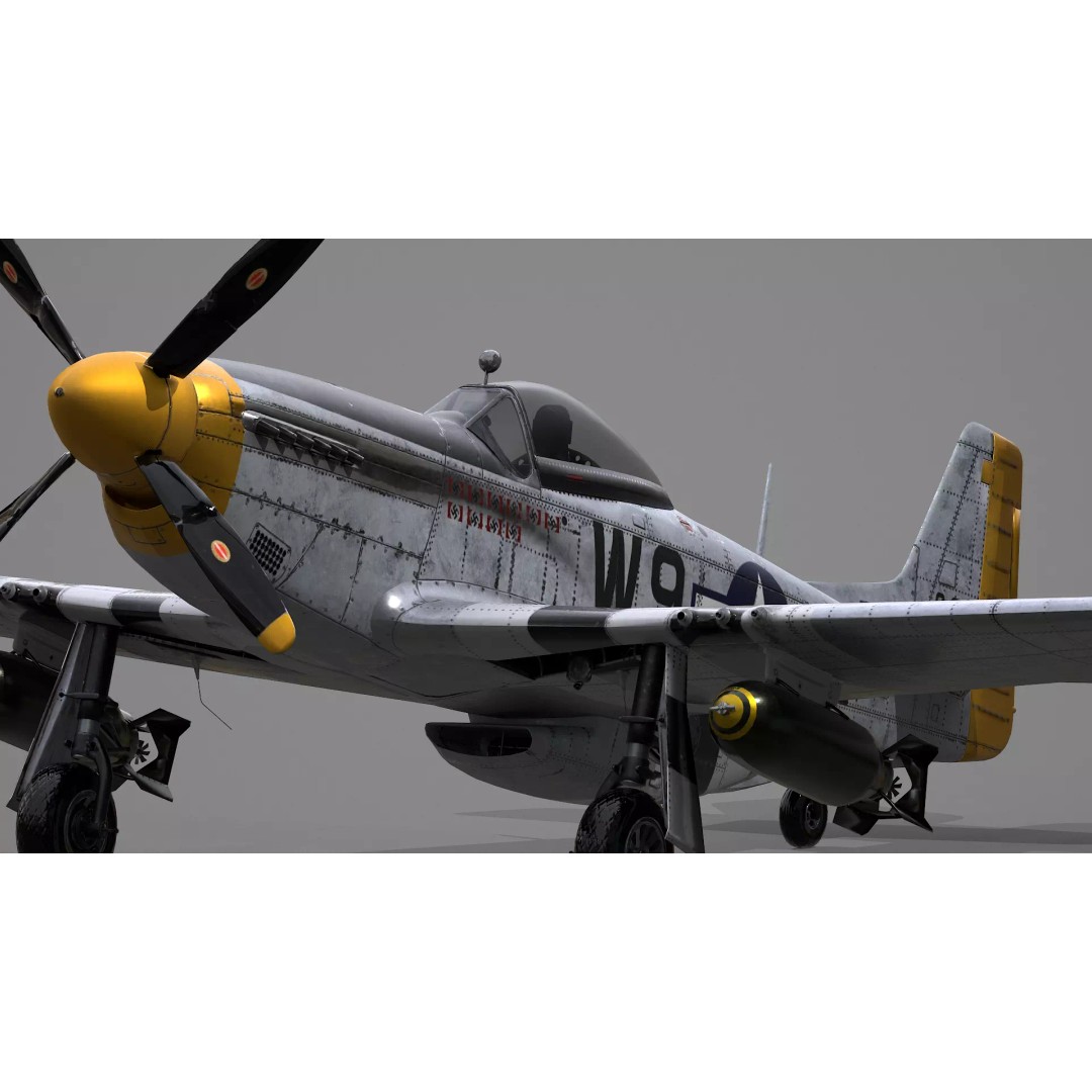 P51D Mustang 3D Model – High Poly Military Aircraft, FBX - View 2