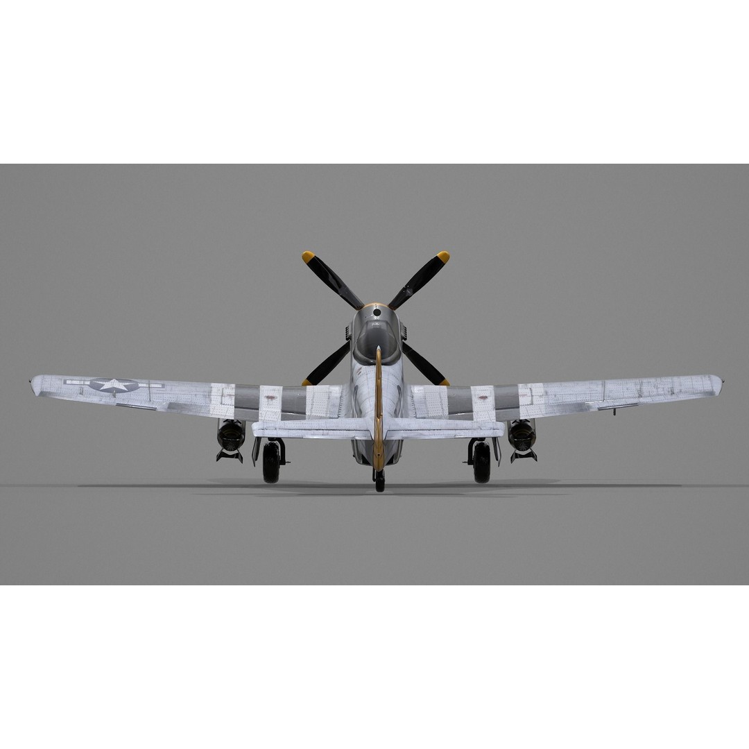 P51D Mustang 3D Model – High Poly Military Aircraft, FBX - View 8