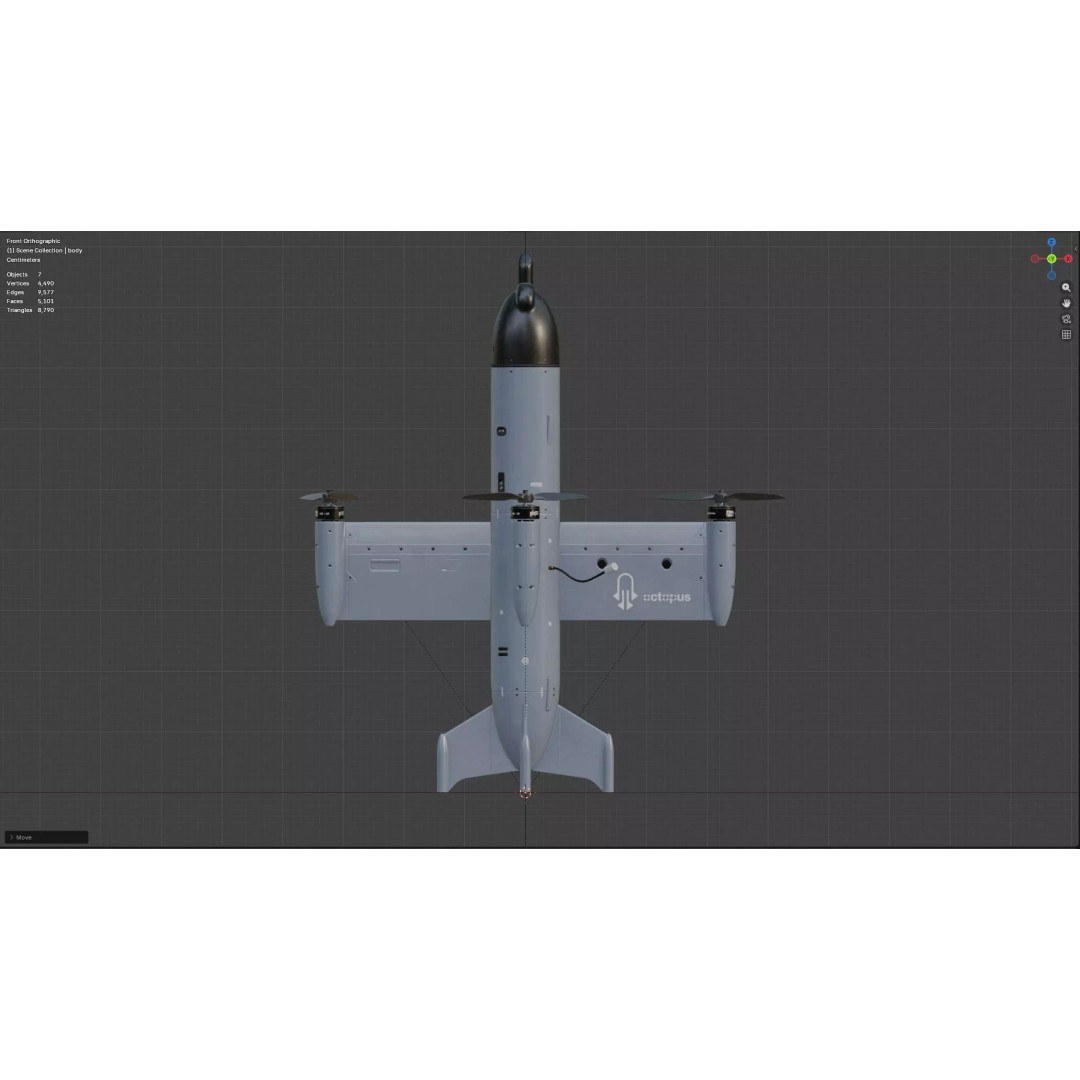Ukrainian Interceptor Drone Octopus 3D Model – Low Poly Game Ready, PBR - View 15