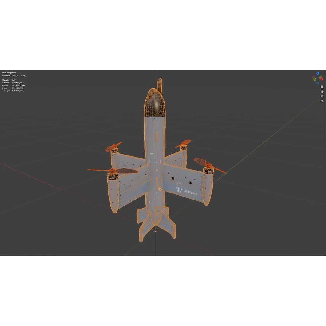 Ukrainian Interceptor Drone Octopus 3D Model – Low Poly Game Ready, PBR - View 16