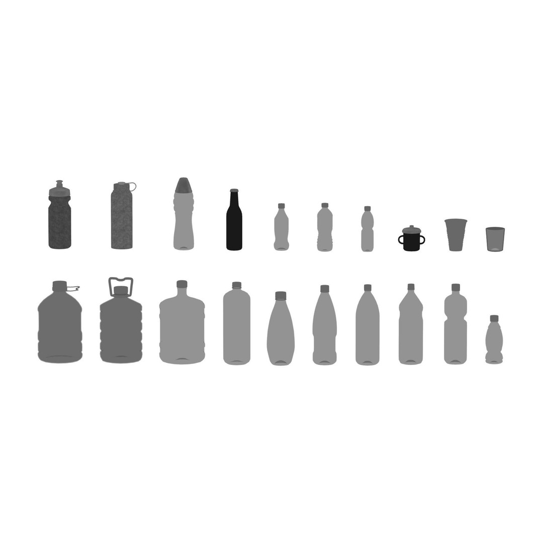 Bottle Pack 3D Model – 20 Unique Designs, PBR Textures, FBX, OBJ - View 8