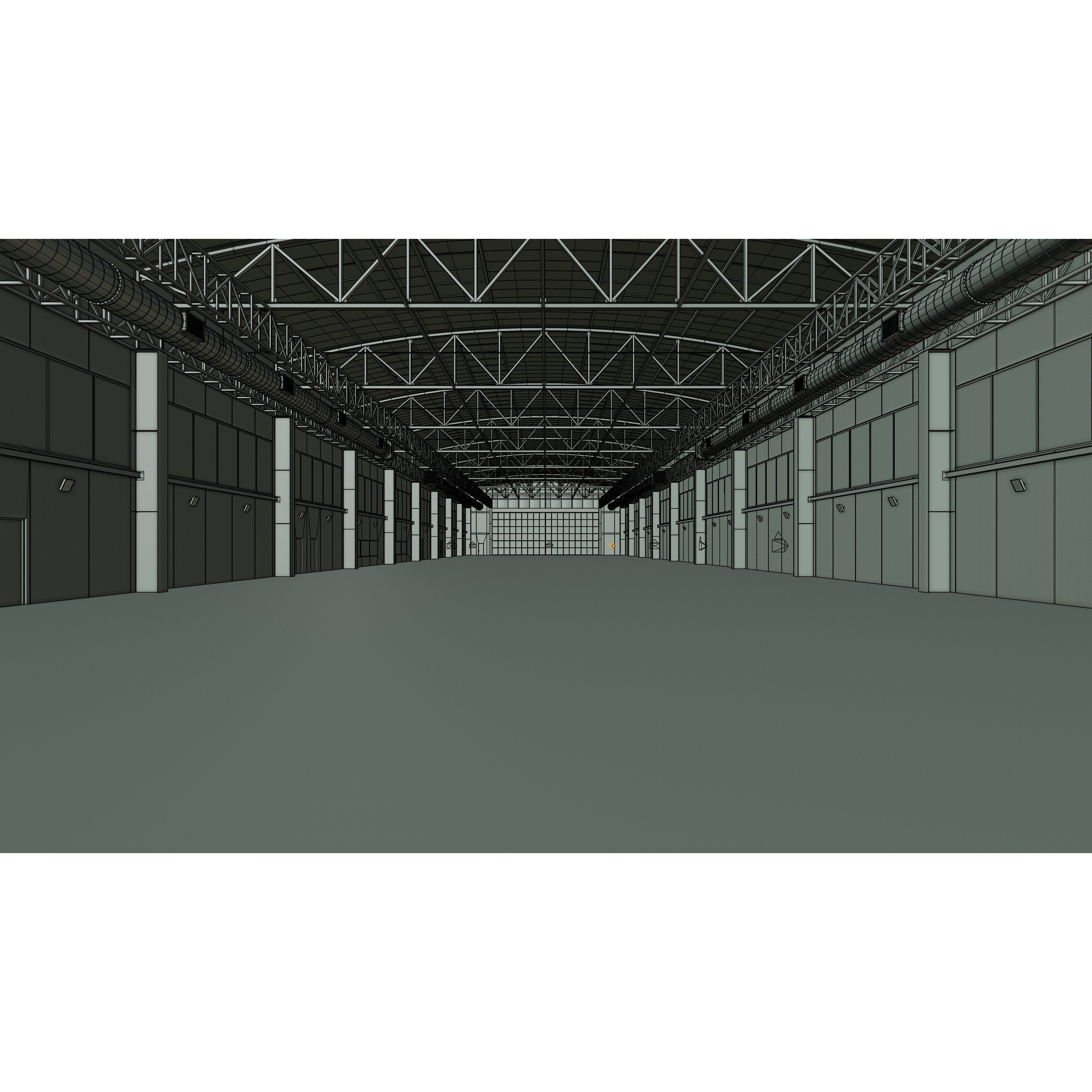 Airplane Hangar Interior - Low-Poly Game-Ready 3D Model - View 16
