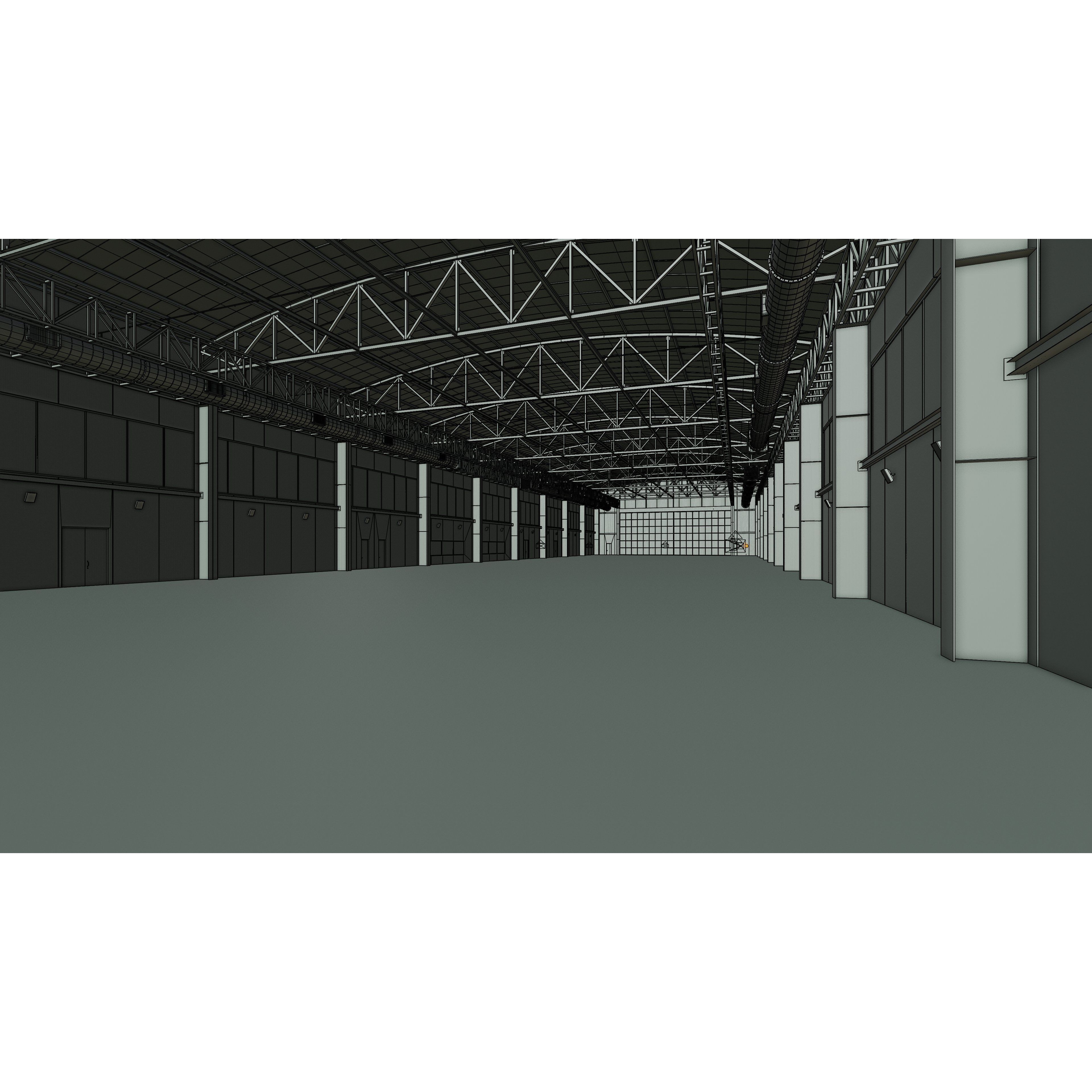 Airplane Hangar Interior - Low-Poly Game-Ready 3D Model - View 17