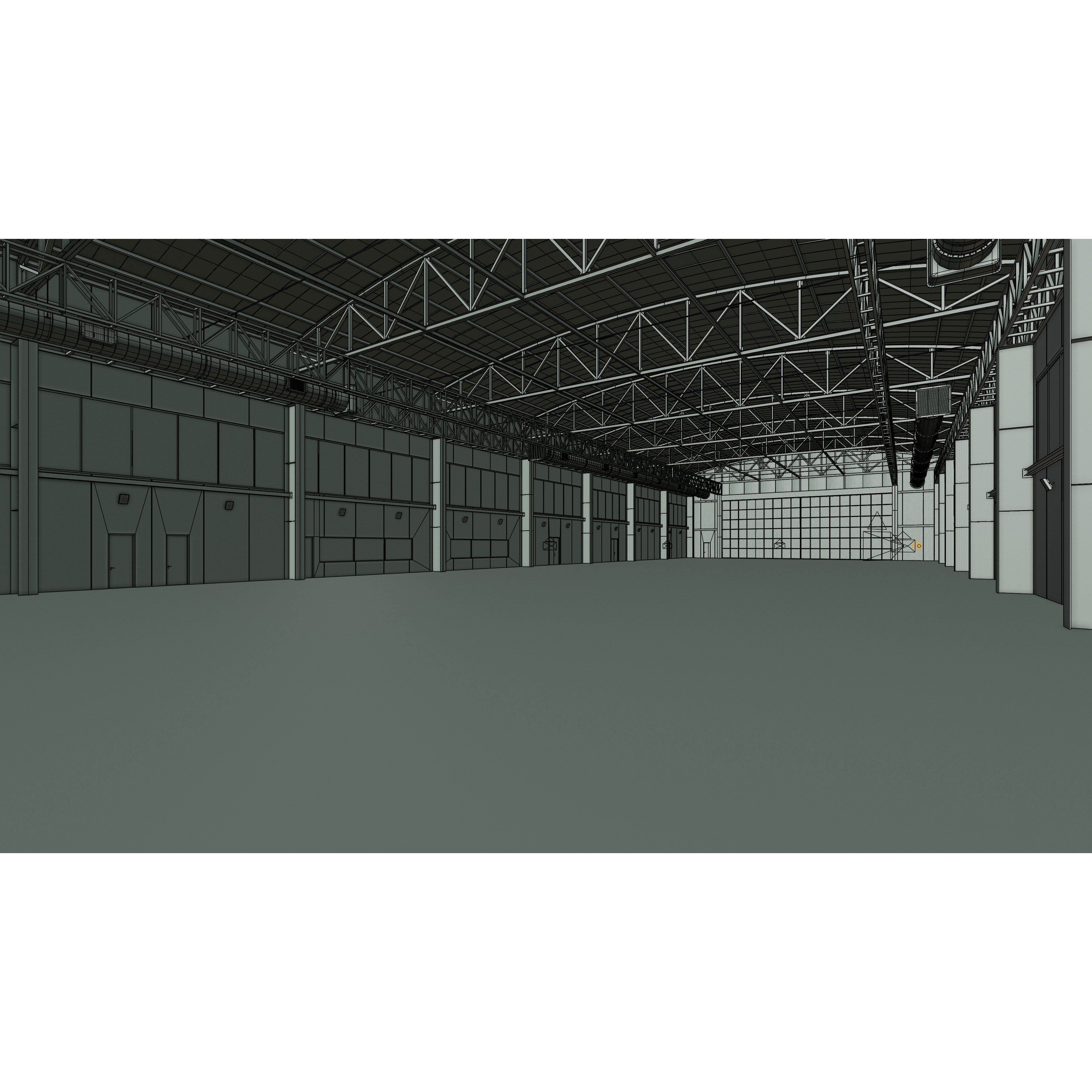 Airplane Hangar Interior - Low-Poly Game-Ready 3D Model - View 18