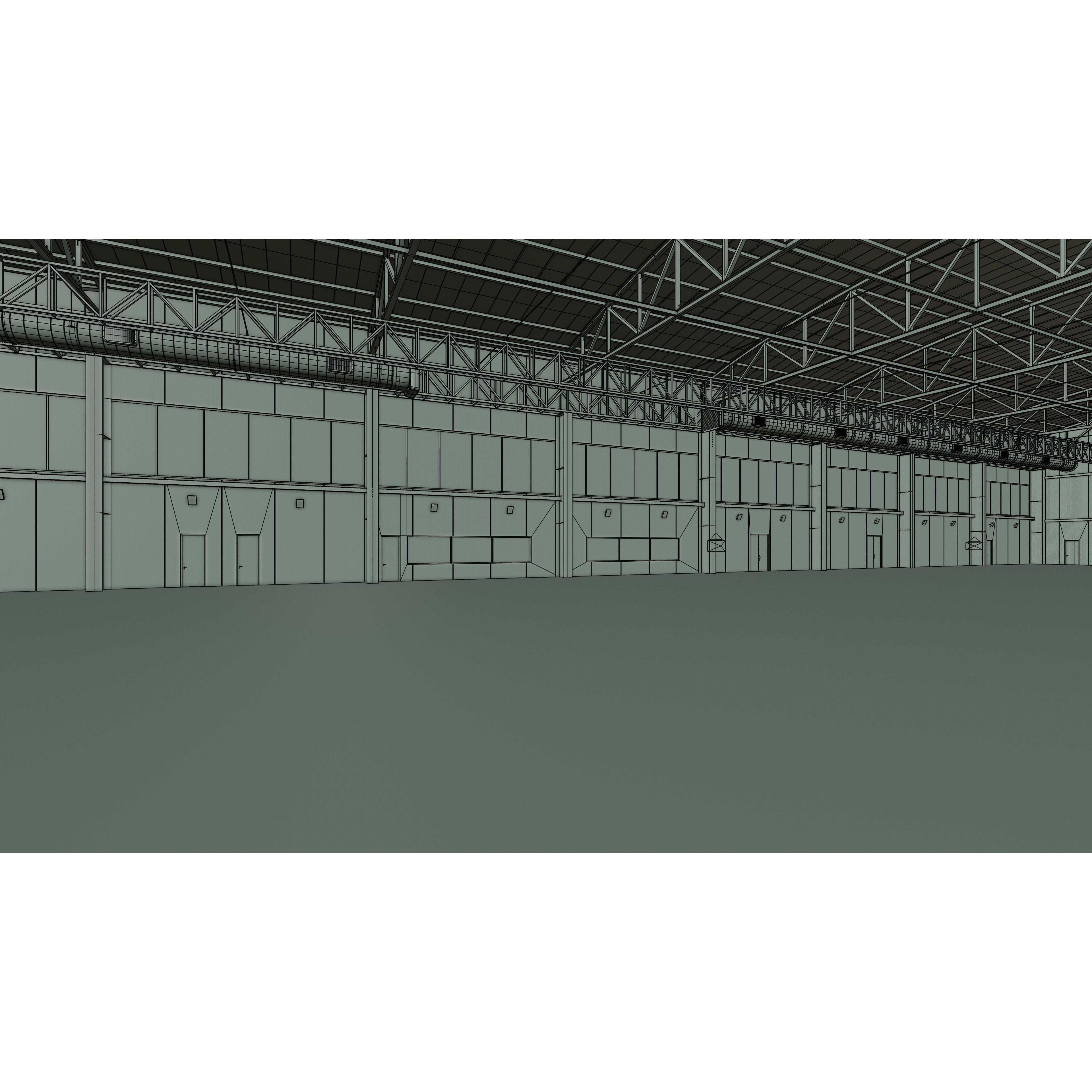 Airplane Hangar Interior - Low-Poly Game-Ready 3D Model - View 19