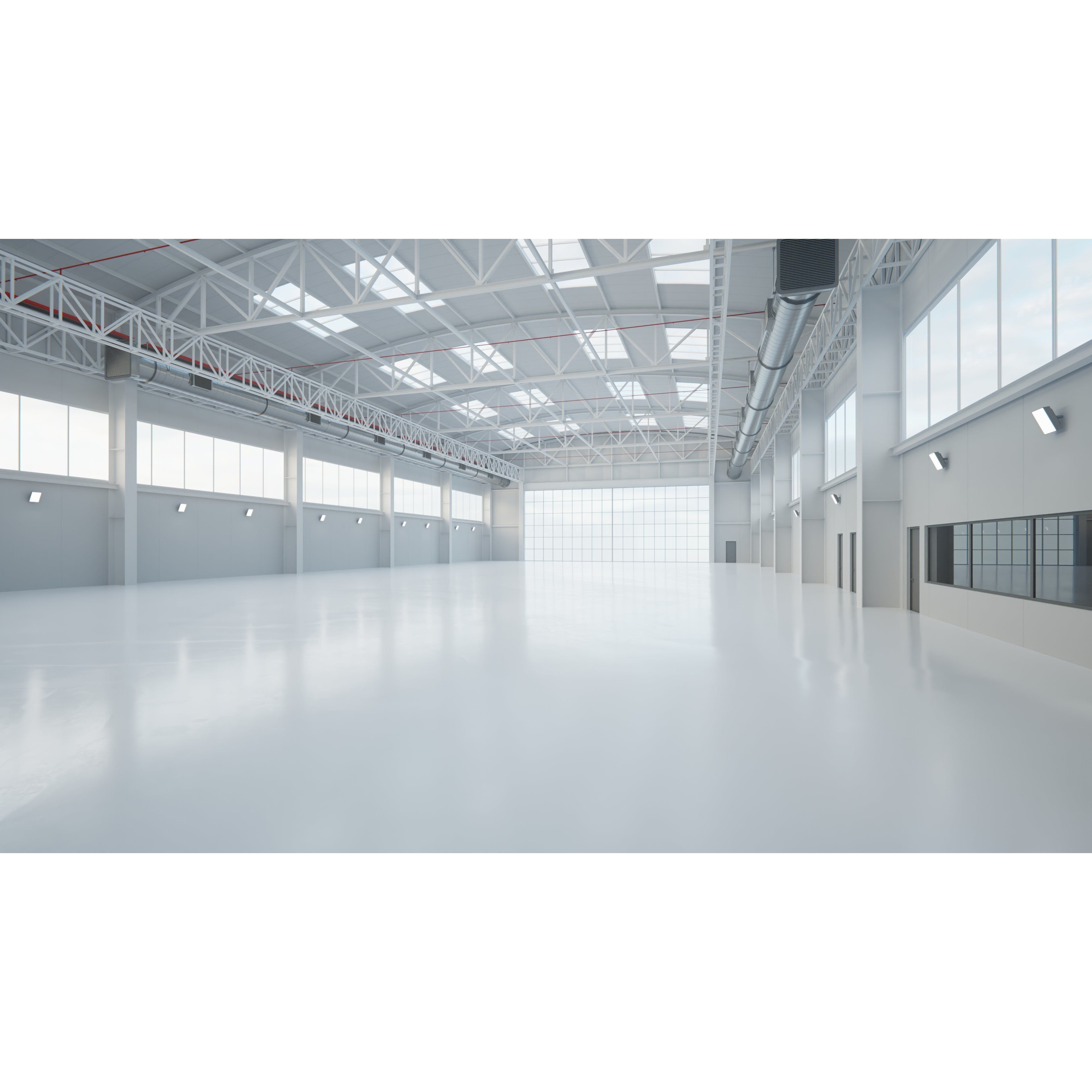 Airplane Hangar Interior - Low-Poly Game-Ready 3D Model - View 4