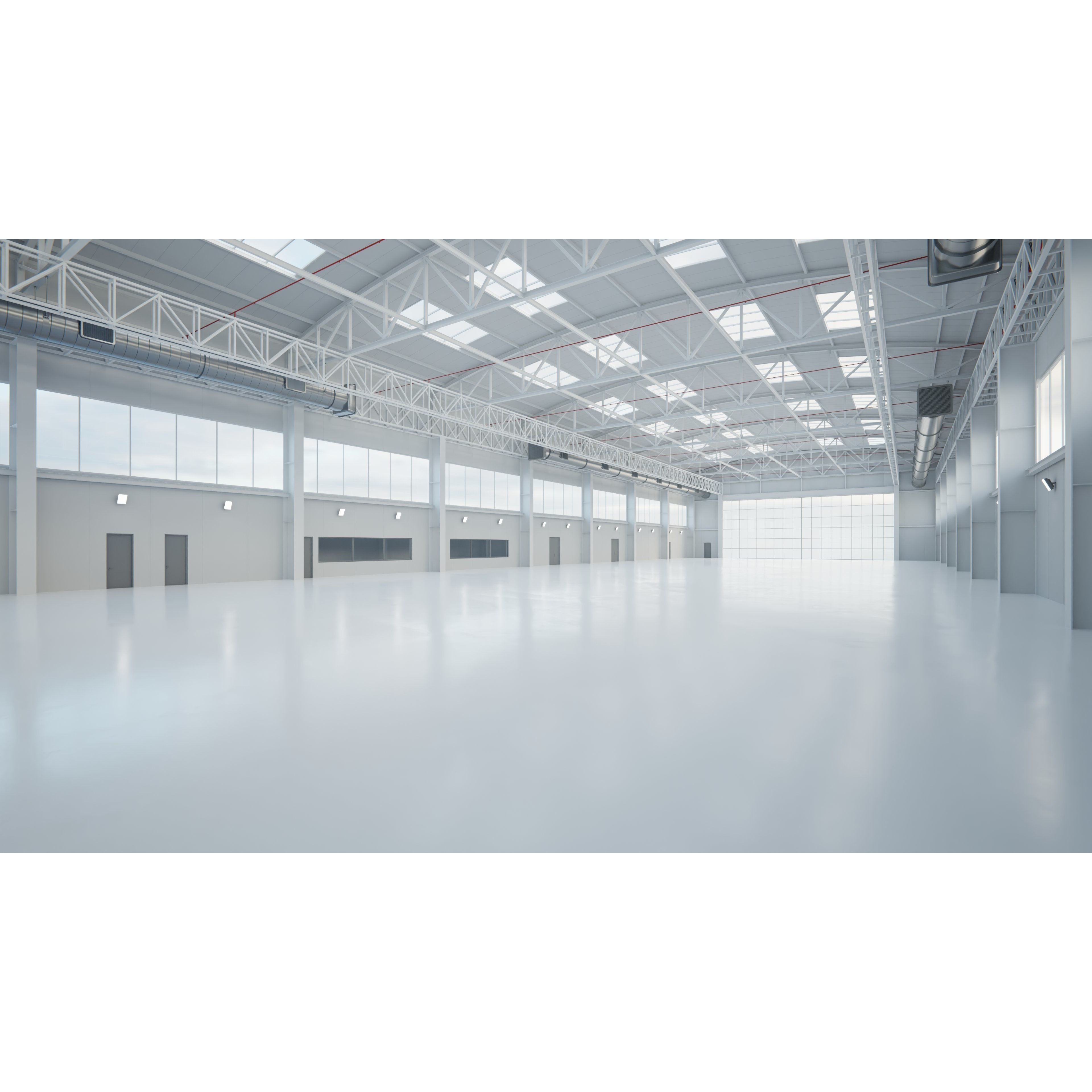 Airplane Hangar Interior - Low-Poly Game-Ready 3D Model - View 8
