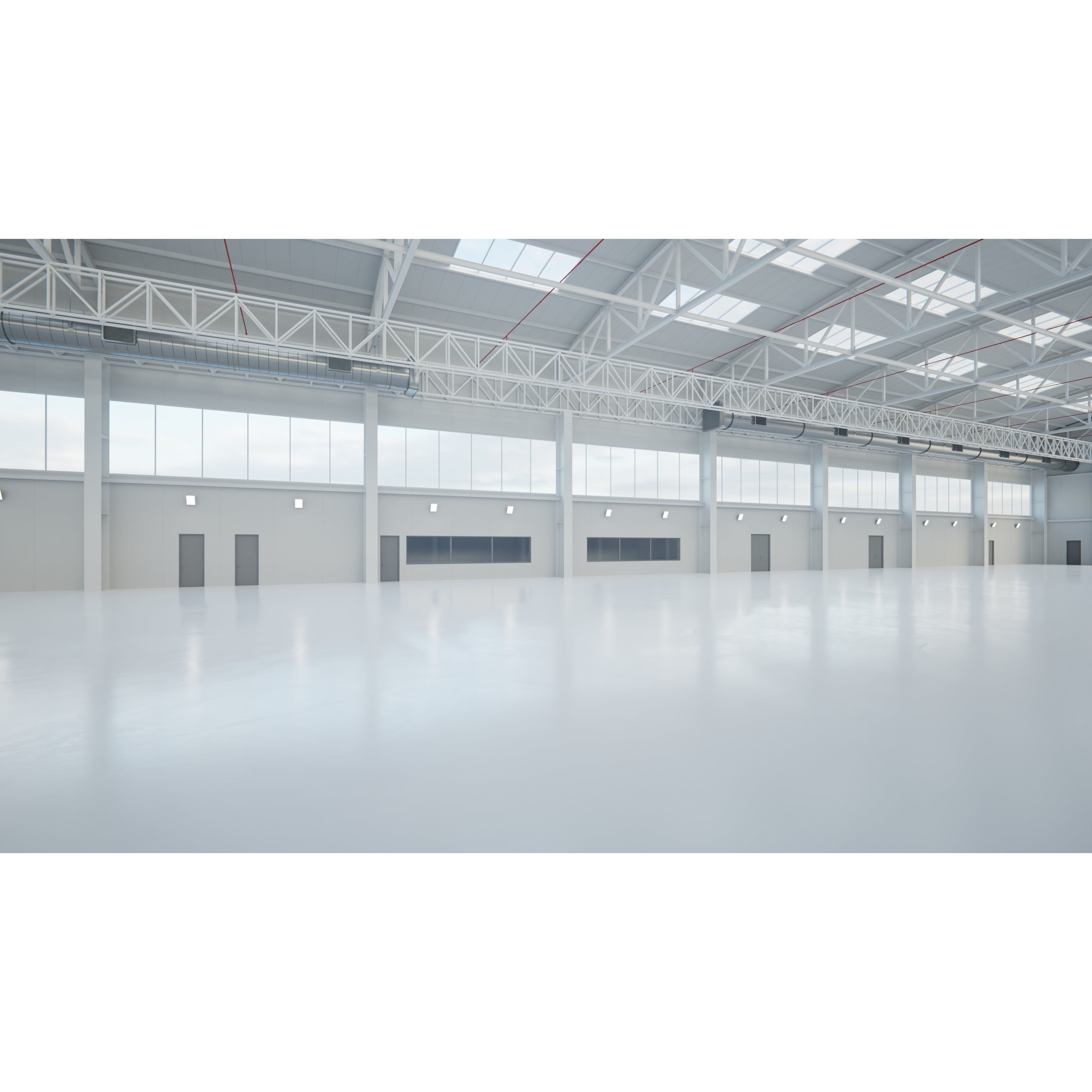 Airplane Hangar Interior - Low-Poly Game-Ready 3D Model - View 9