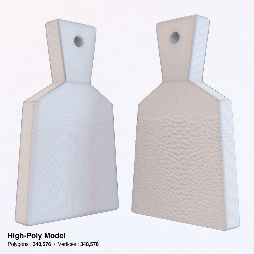 Sharkskin Wasabi Grater Set 3D Model – Low Poly Kitchenware, FBX, Blender - View 13