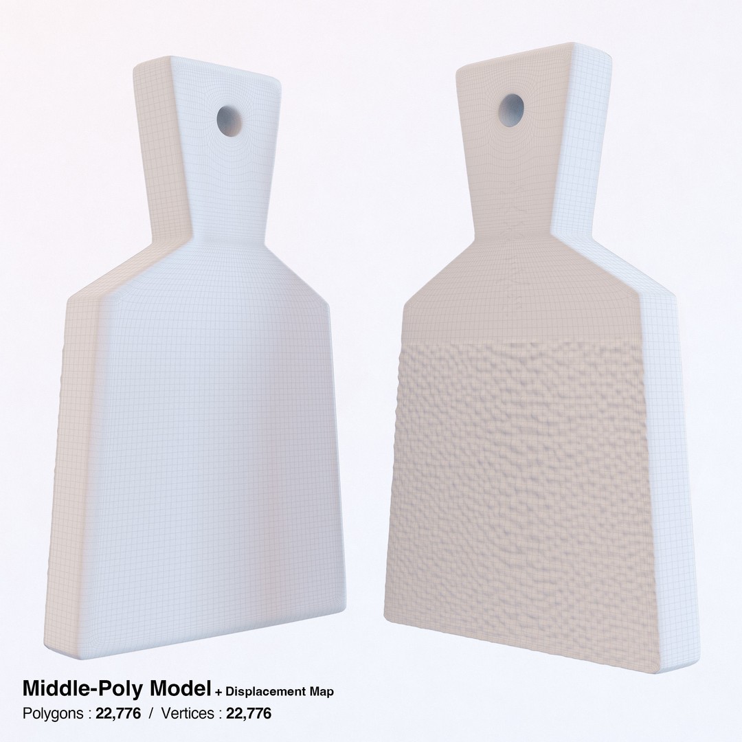 Sharkskin Wasabi Grater Set 3D Model – Low Poly Kitchenware, FBX, Blender - View 16