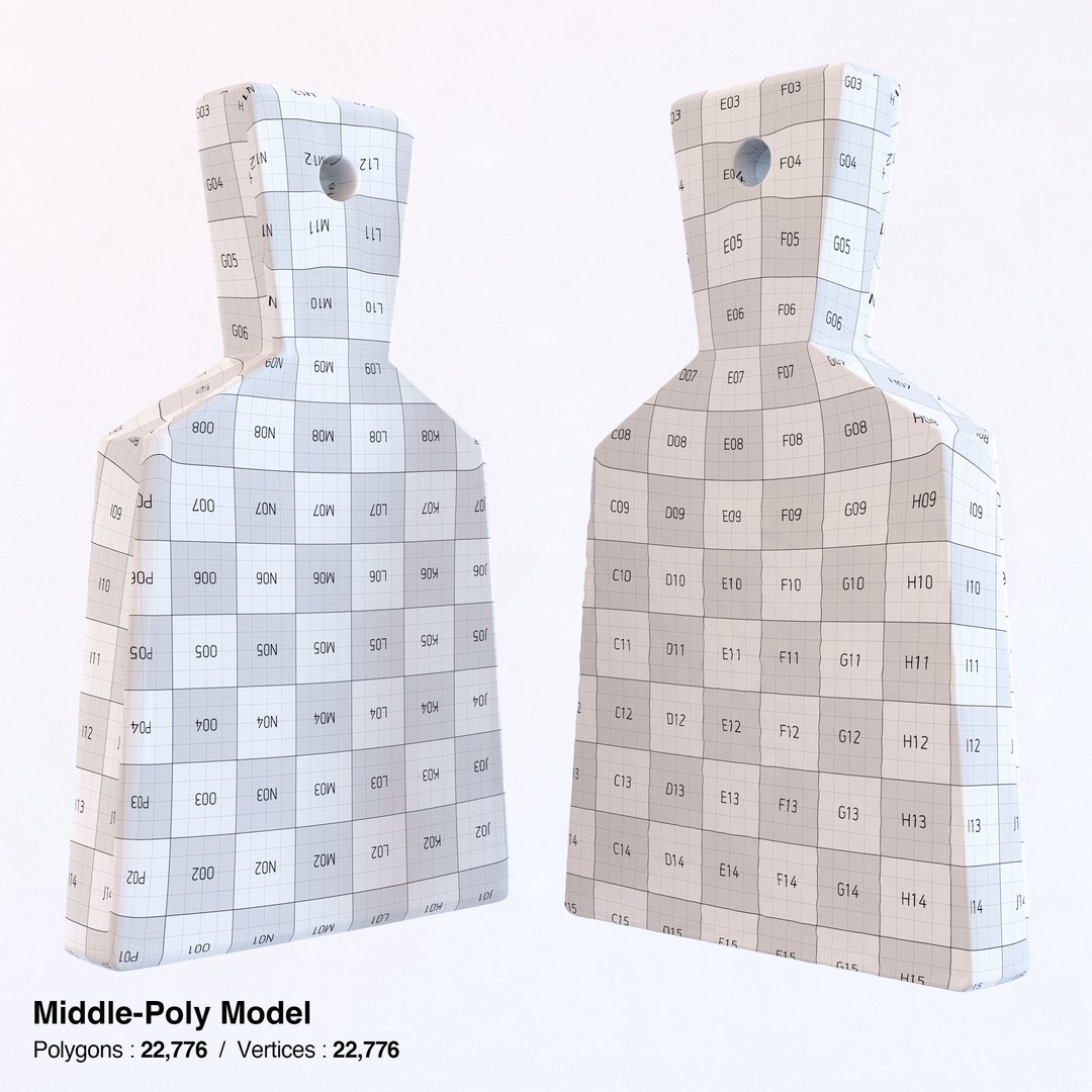 Sharkskin Wasabi Grater Set 3D Model – Low Poly Kitchenware, FBX, Blender - View 17
