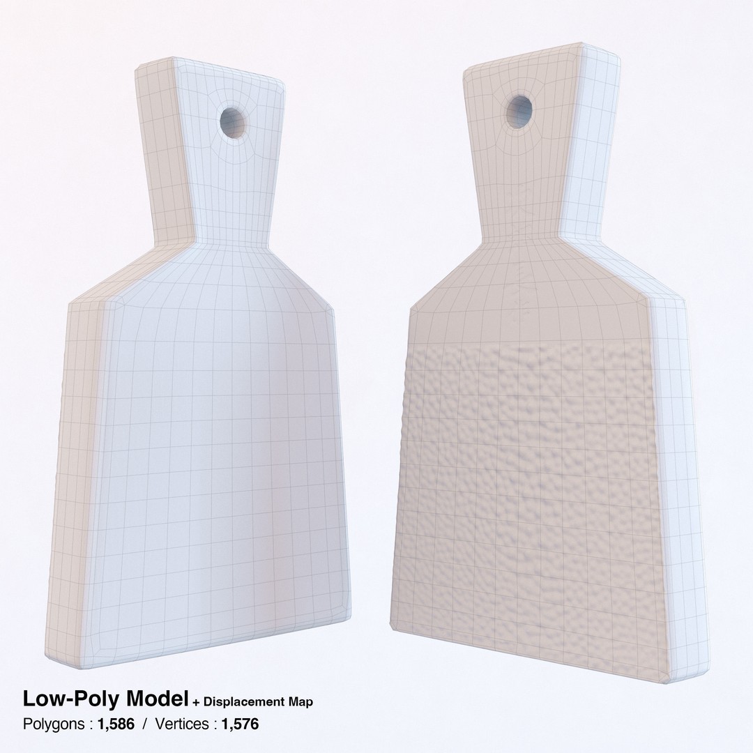 Sharkskin Wasabi Grater Set 3D Model – Low Poly Kitchenware, FBX, Blender - View 19