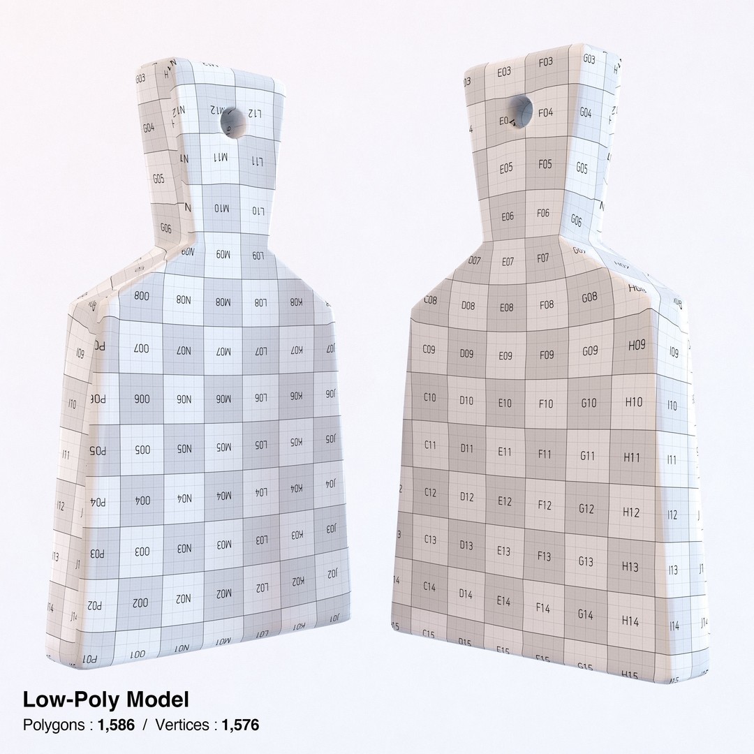 Sharkskin Wasabi Grater Set 3D Model – Low Poly Kitchenware, FBX, Blender - View 20
