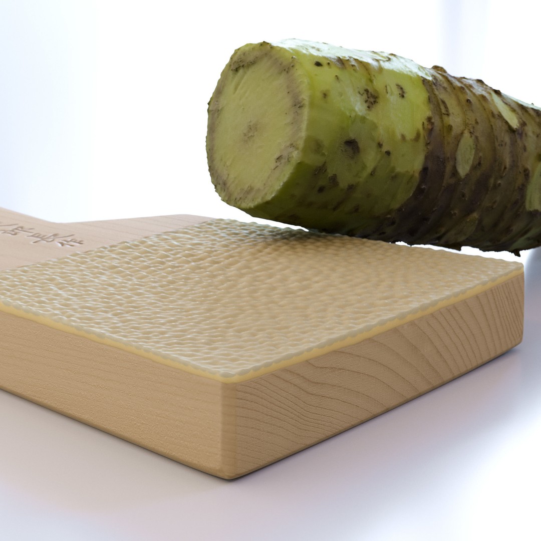 Sharkskin Wasabi Grater Set 3D Model – Low Poly Kitchenware, FBX, Blender - View 3