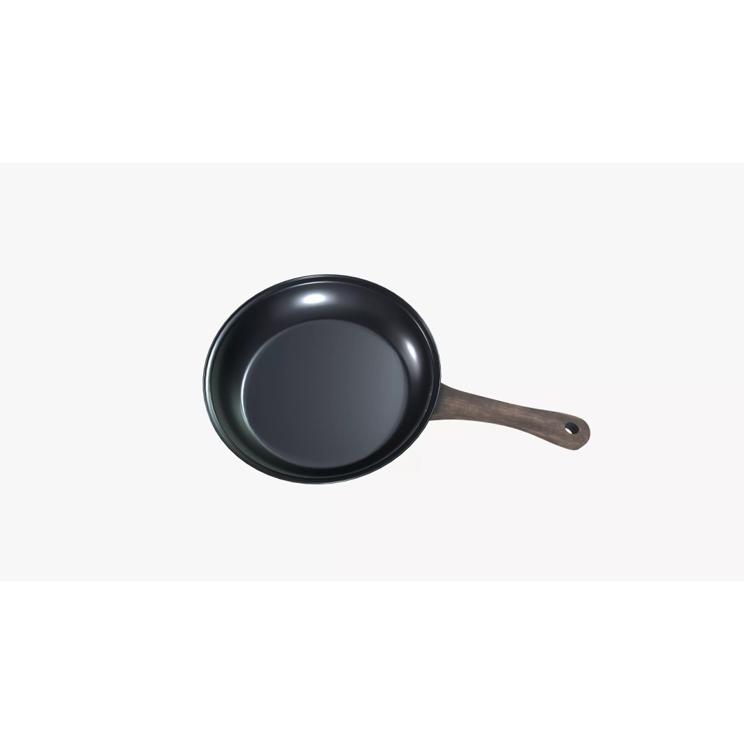 Frying Pan 3D Model – Low Poly Kitchenware, PBR Textures, FBX - View 2