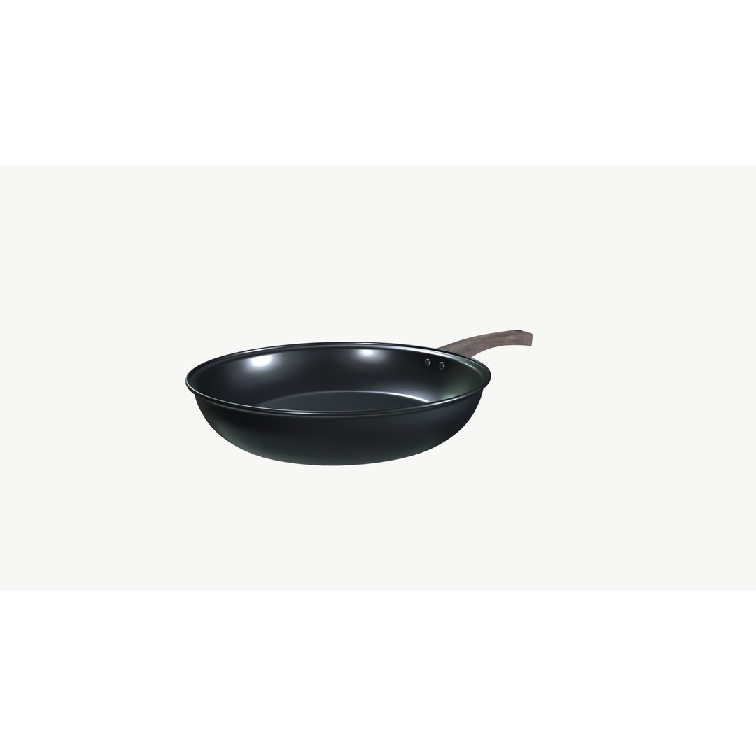 Frying Pan 3D Model – Low Poly Kitchenware, PBR Textures, FBX - View 5