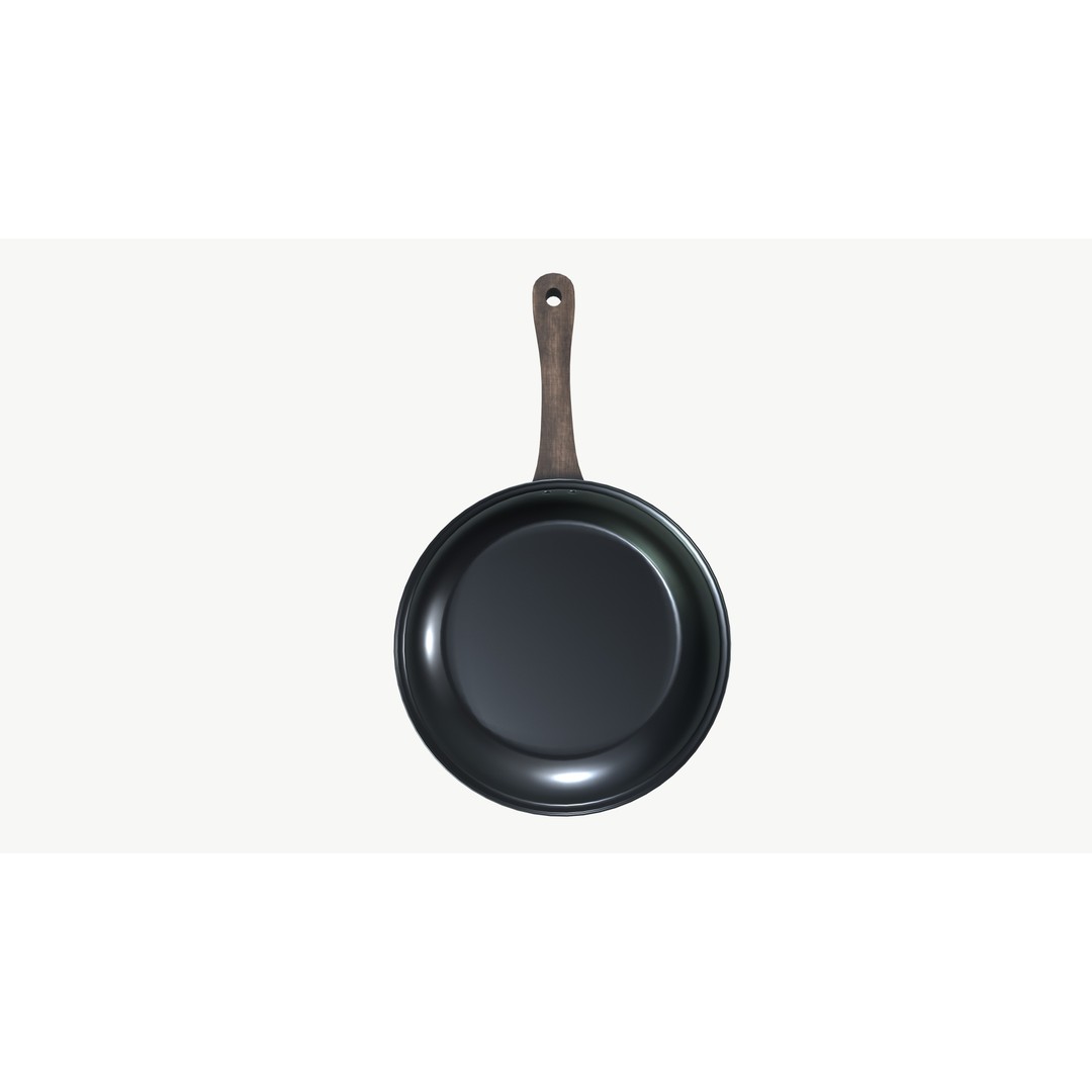 Frying Pan 3D Model – Low Poly Kitchenware, PBR Textures, FBX - View 6