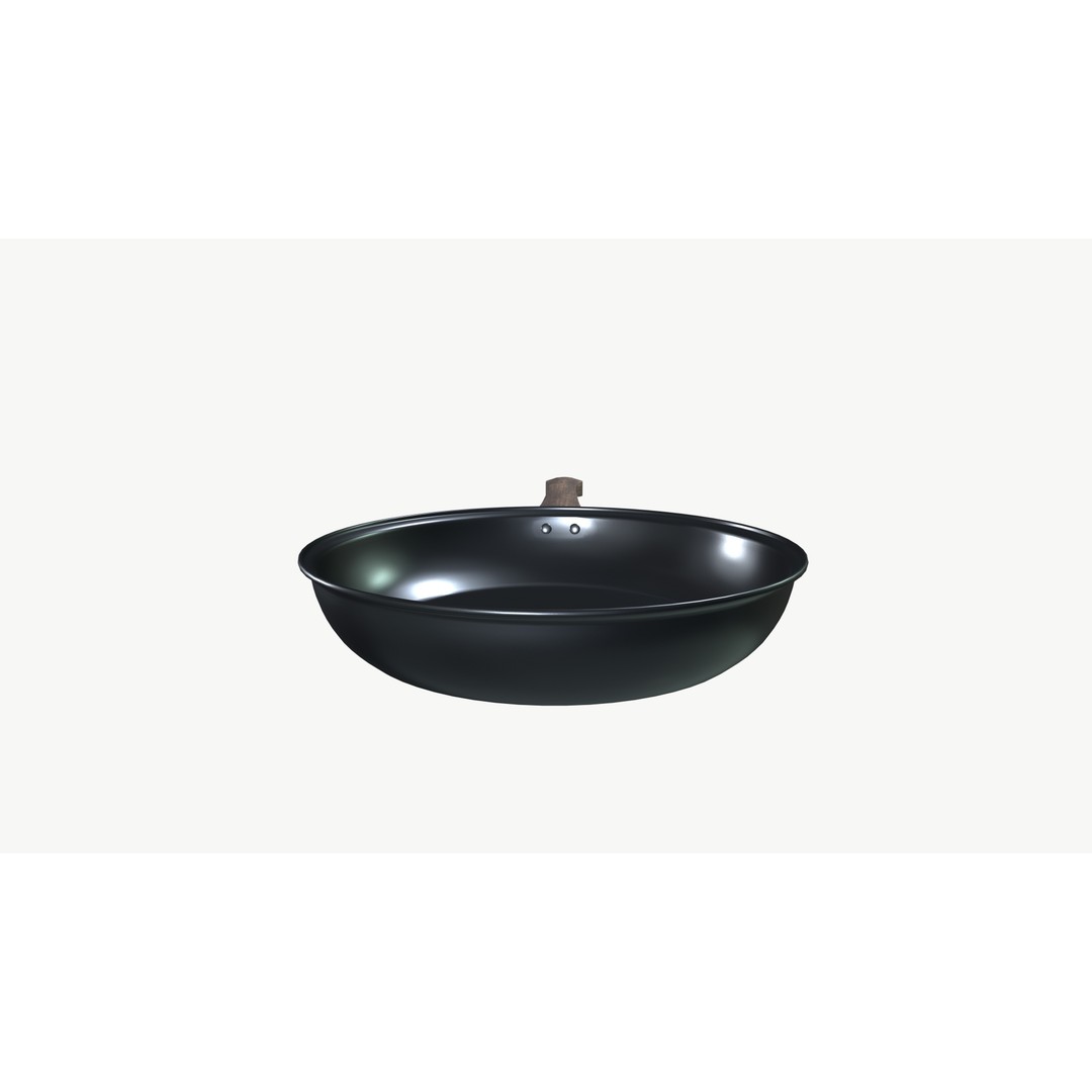 Frying Pan 3D Model – Low Poly Kitchenware, PBR Textures, FBX - View 7