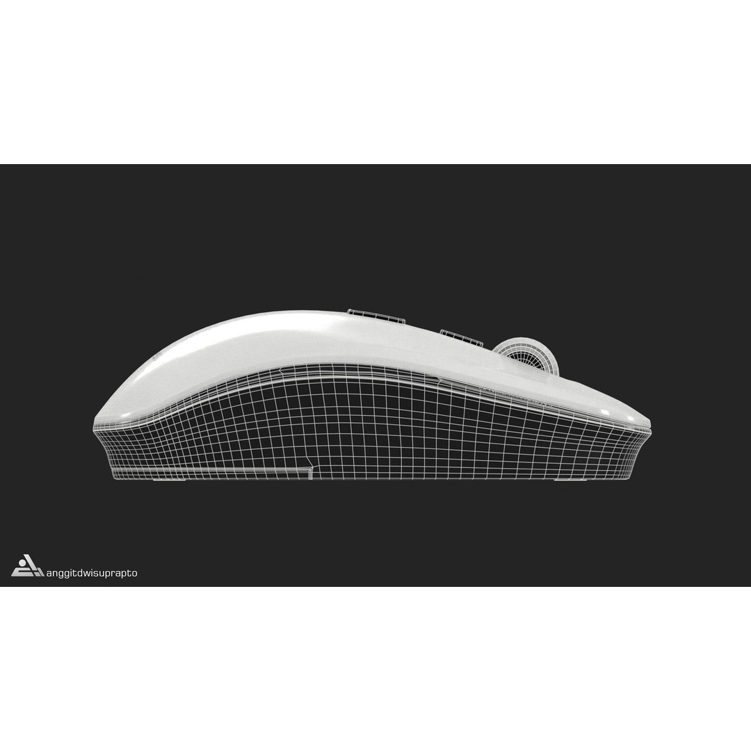 Wireless Mouse 3D Model – Low Poly Ergonomic Design, FBX