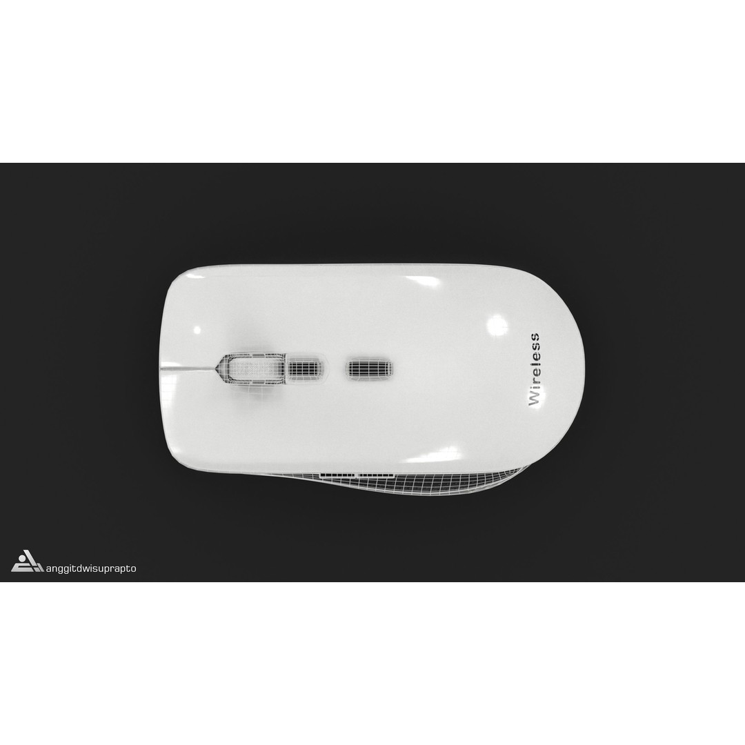 Wireless Mouse 3D Model – Low Poly Ergonomic Design, FBX - View 12