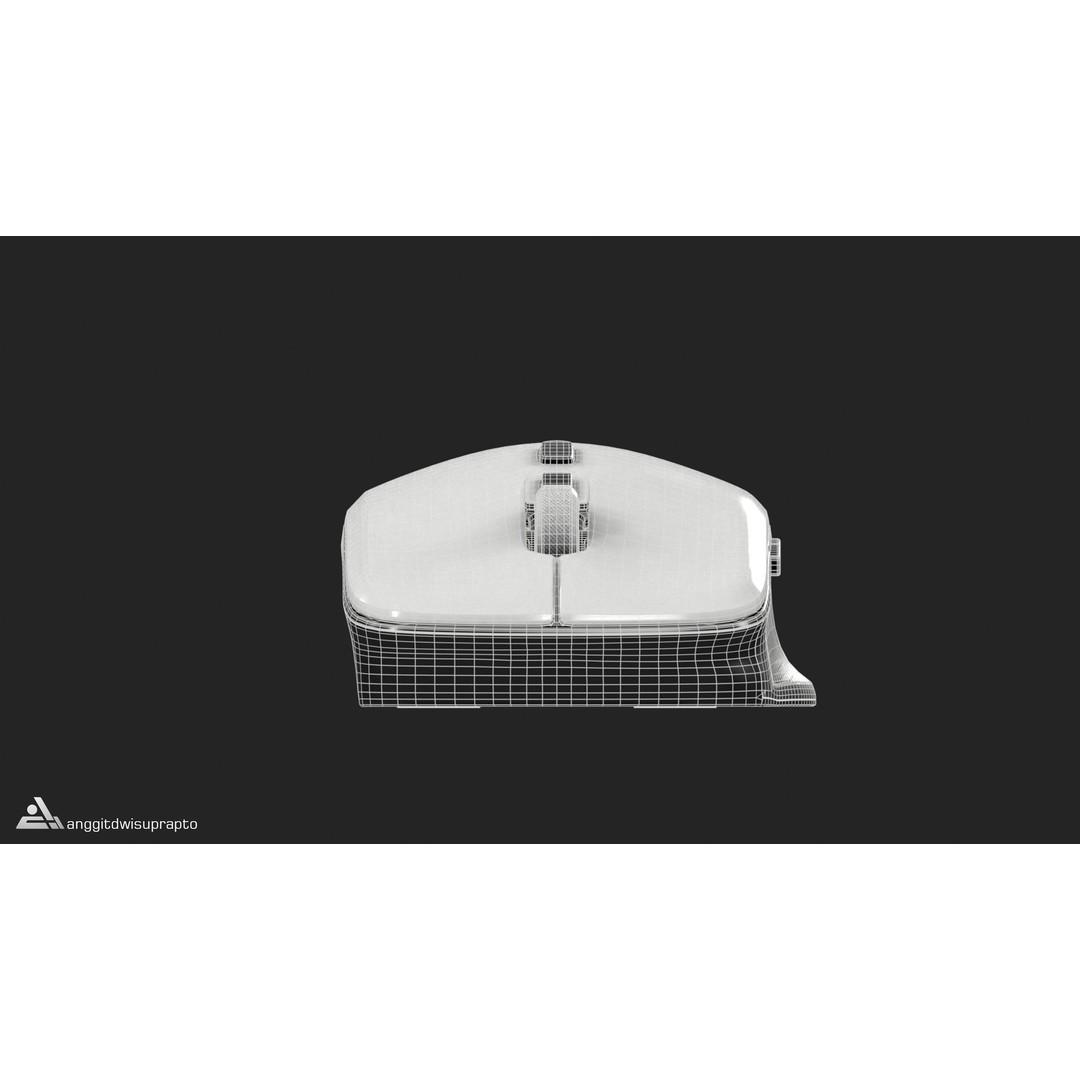 Wireless Mouse 3D Model – Low Poly Ergonomic Design, FBX - View 13