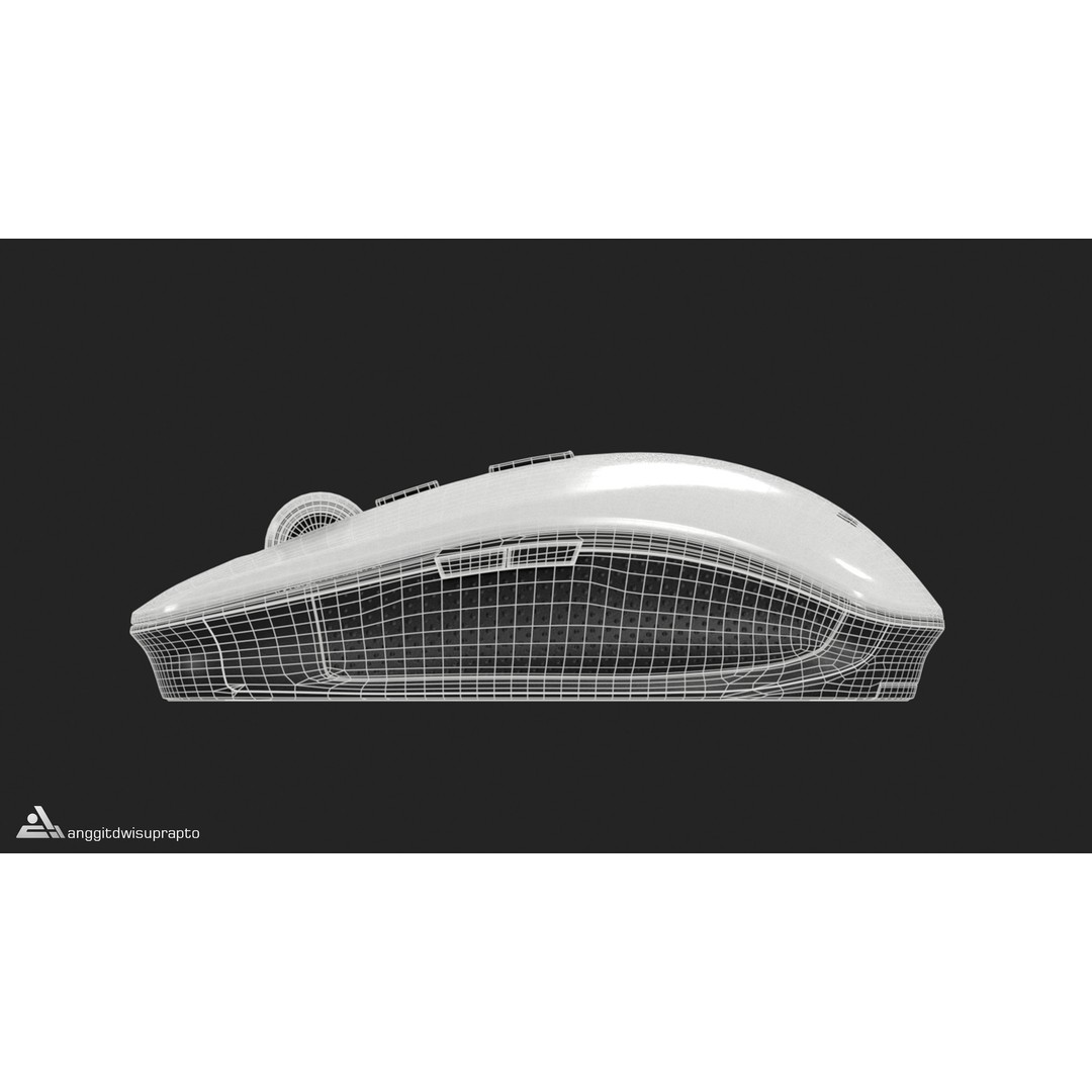 Wireless Mouse 3D Model – Low Poly Ergonomic Design, FBX - View 16